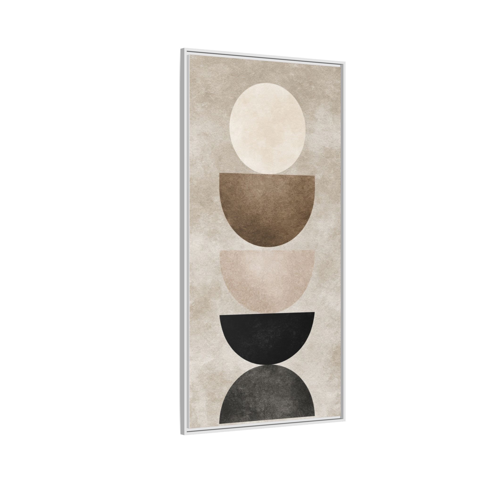 Abstract Neutral Geometric Canvas Print — Stacked Circles Framed Wall Art - Image 86