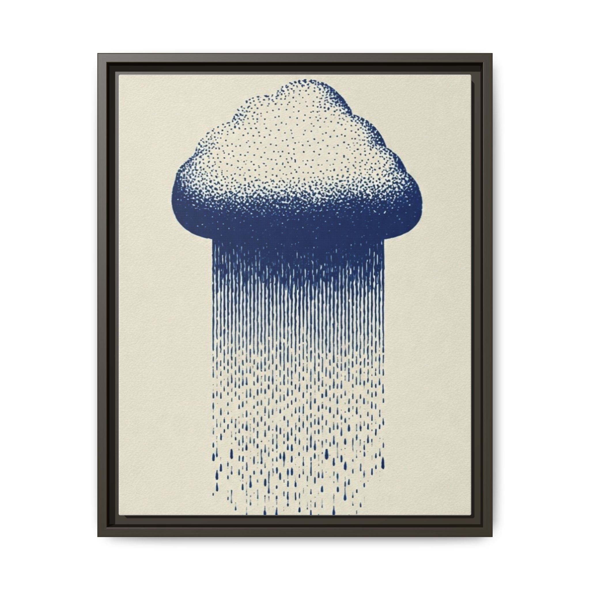 Framed Canvas Wall Art — Blue Rain Cloud Minimalist Print - Image 169