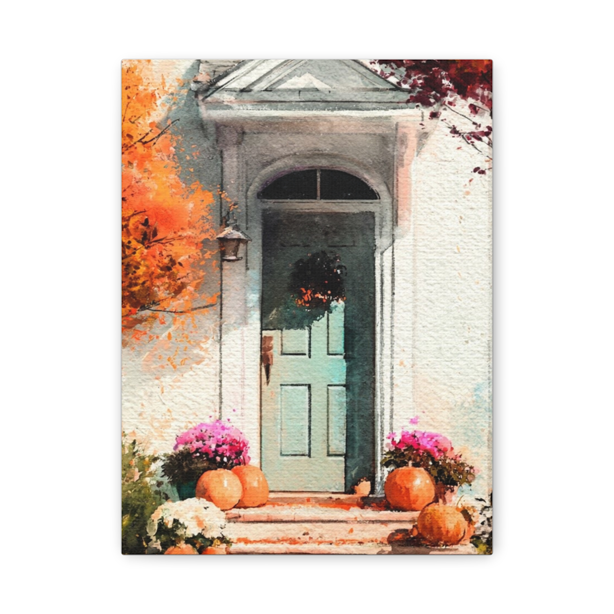 Autumn Front Door Canvas — Fall Pumpkin Porch Wall Art - Image 4