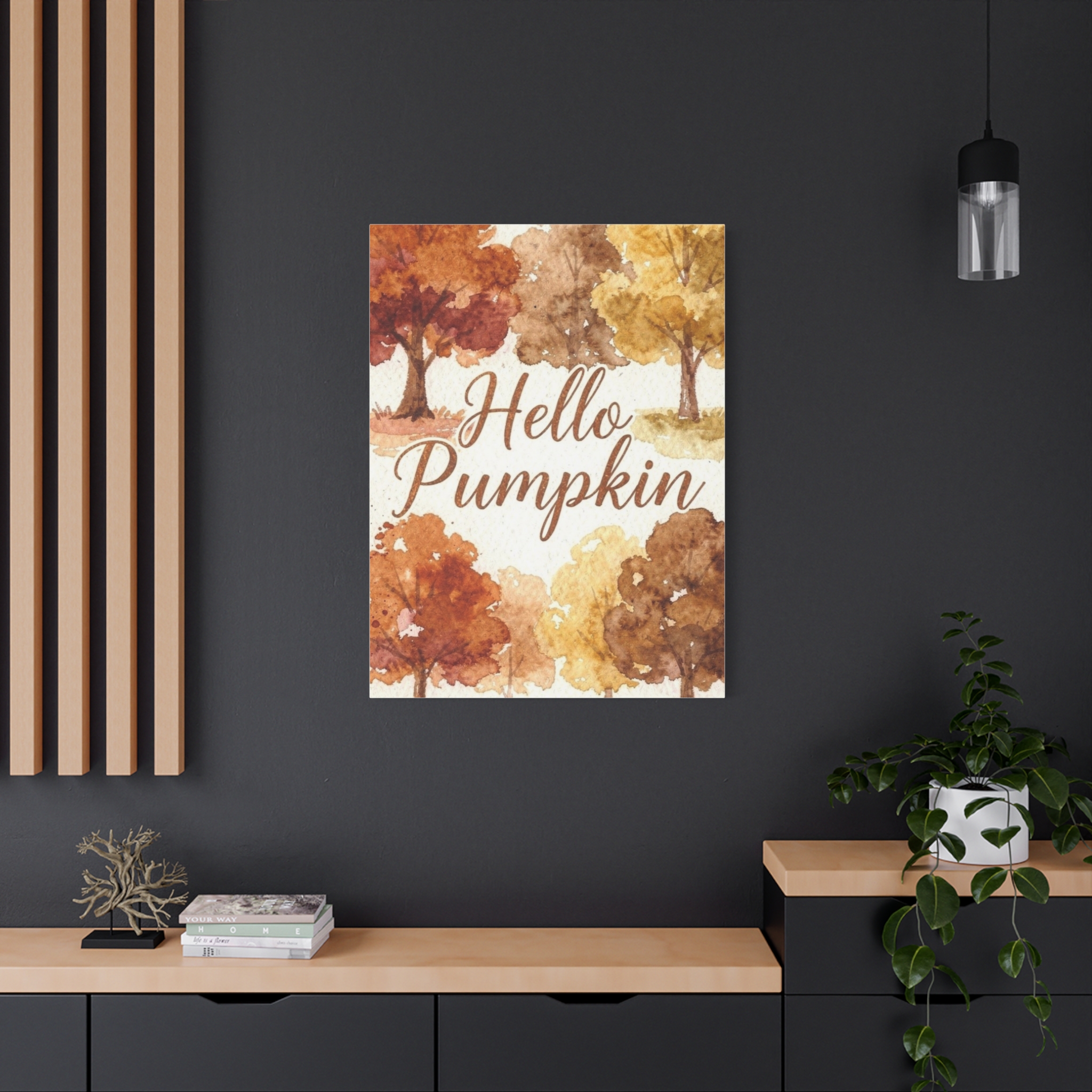 Hello Pumpkin Fall Canvas Wall Art – Autumn Watercolor Home Decor - Image 11
