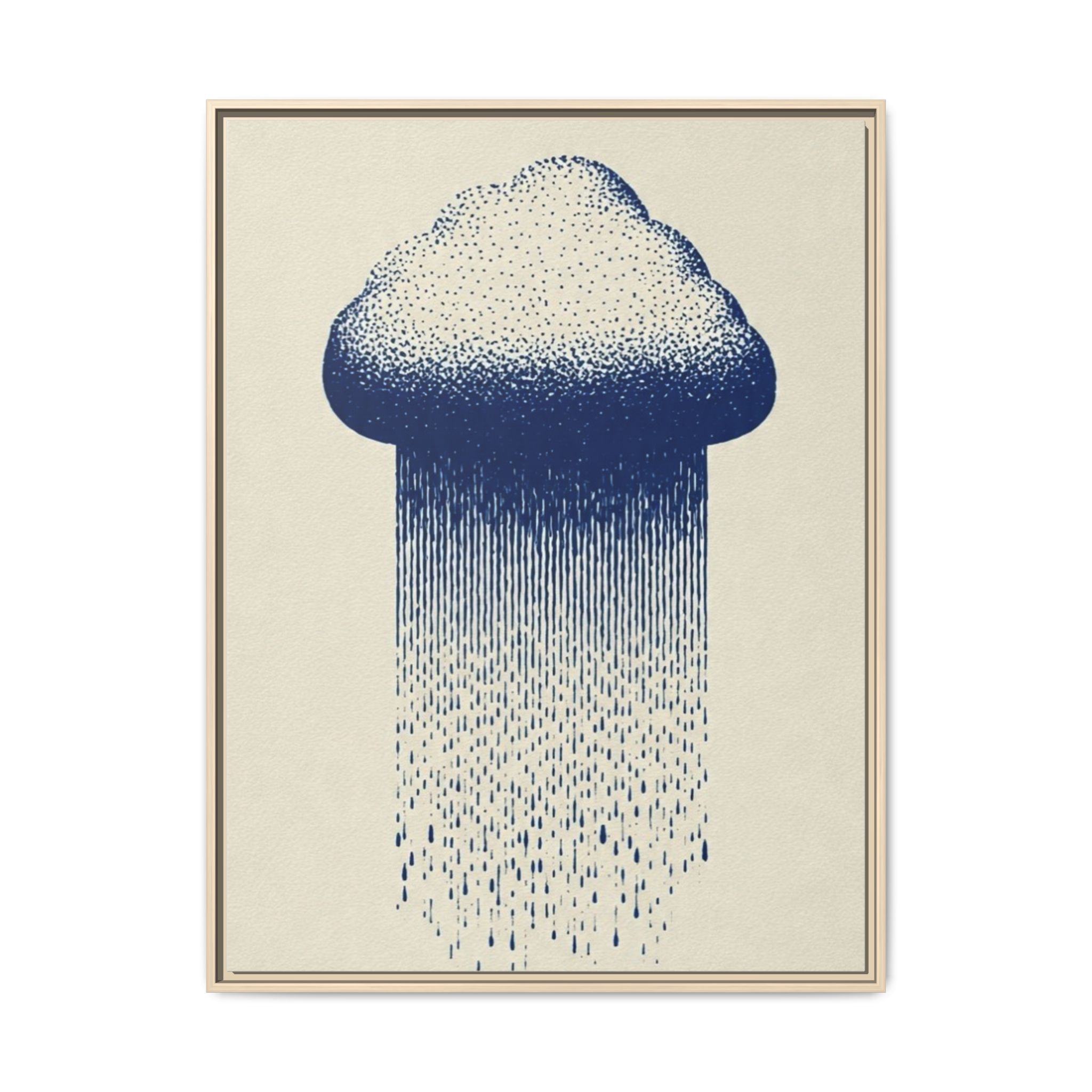 Framed Canvas Wall Art — Blue Rain Cloud Minimalist Print - Image 17