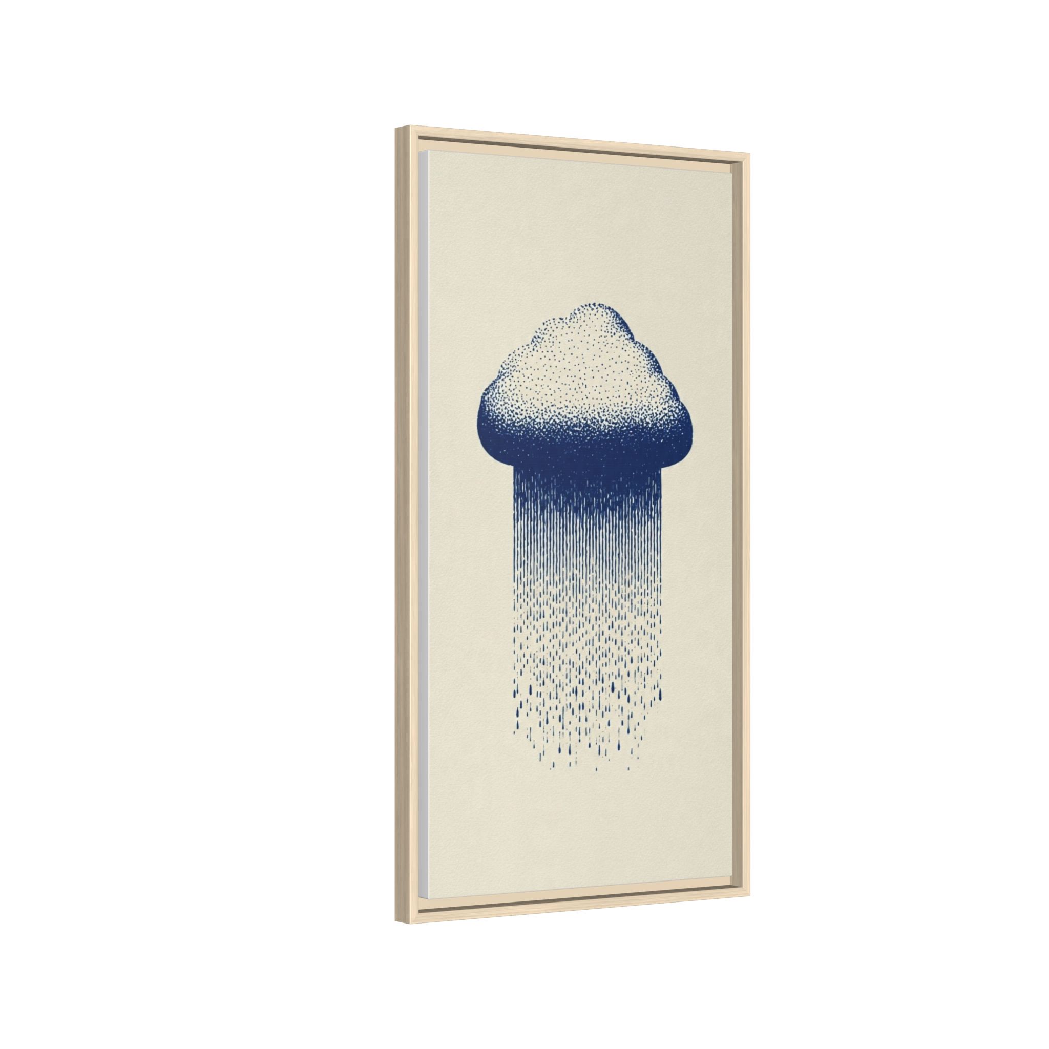 Framed Canvas Wall Art — Blue Rain Cloud Minimalist Print - Image 218