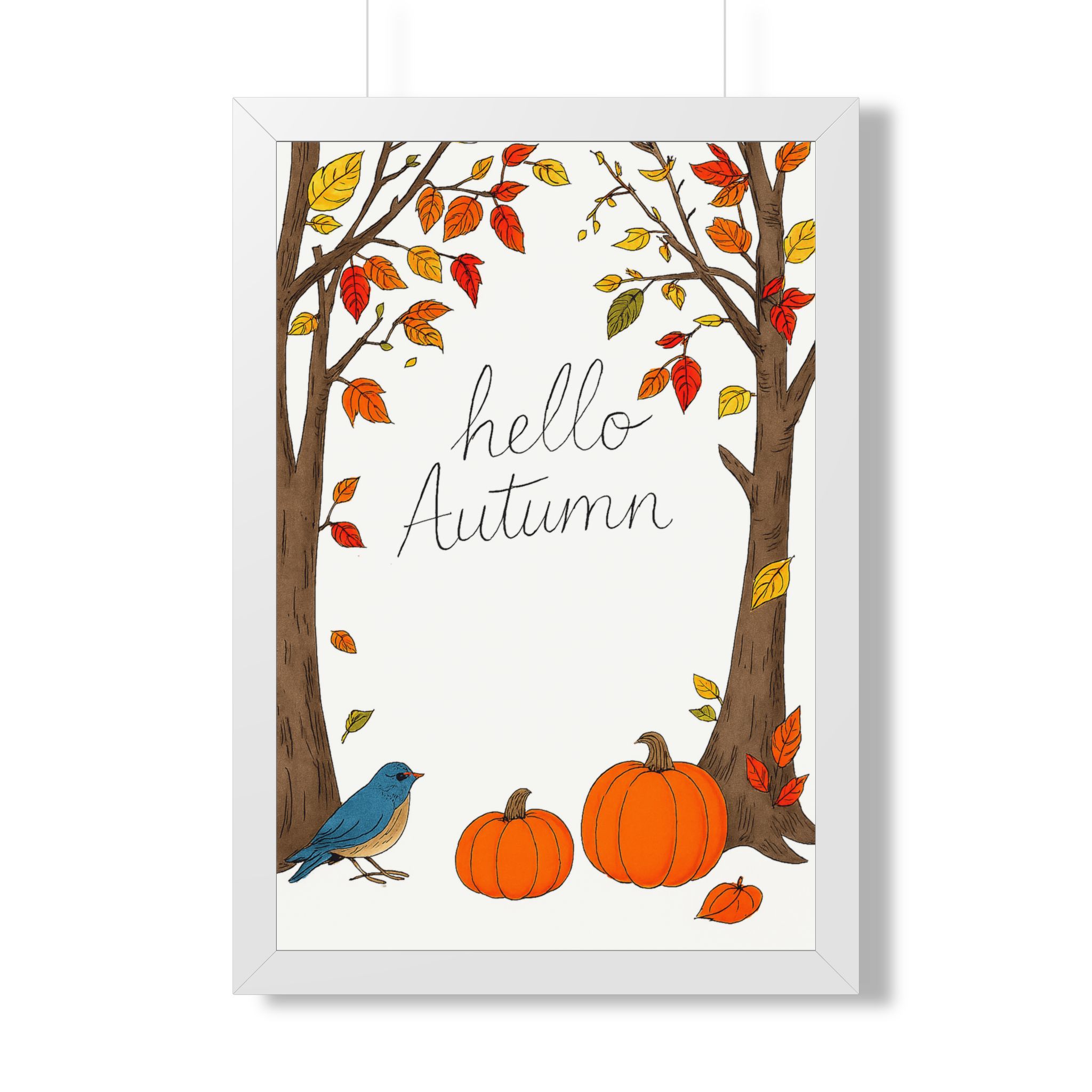 Hello Autumn Framed Poster — Fall Pumpkin & Tree Wall Art - Image 15