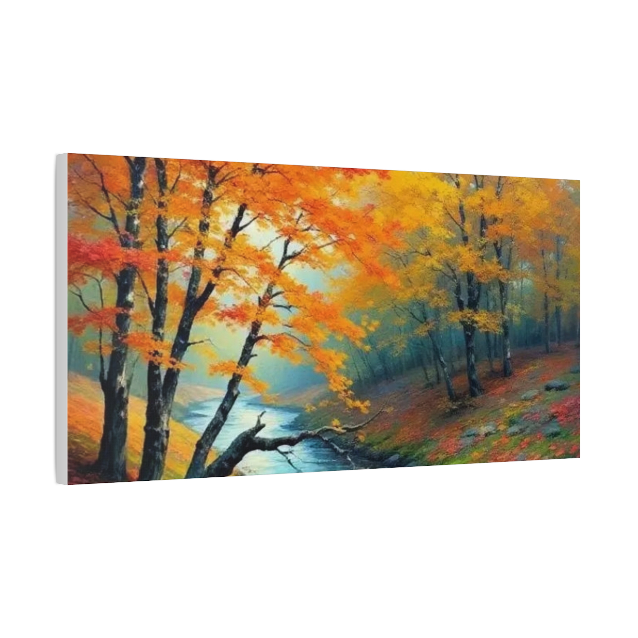 Autumn River Canvas Wall Art — Stretched Matte Fall Landscape - Image 6