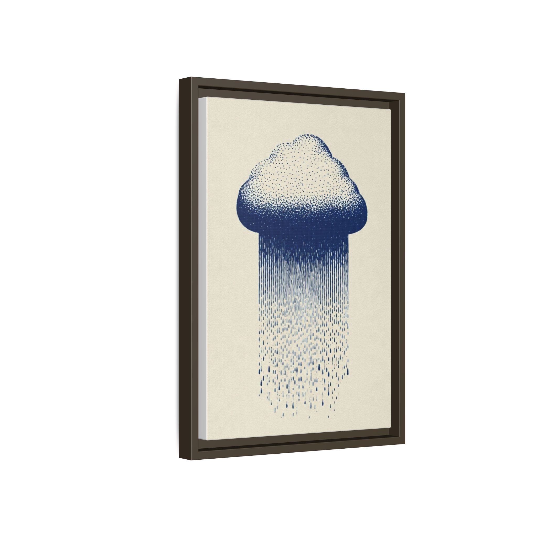 Framed Canvas Wall Art — Blue Rain Cloud Minimalist Print - Image 114
