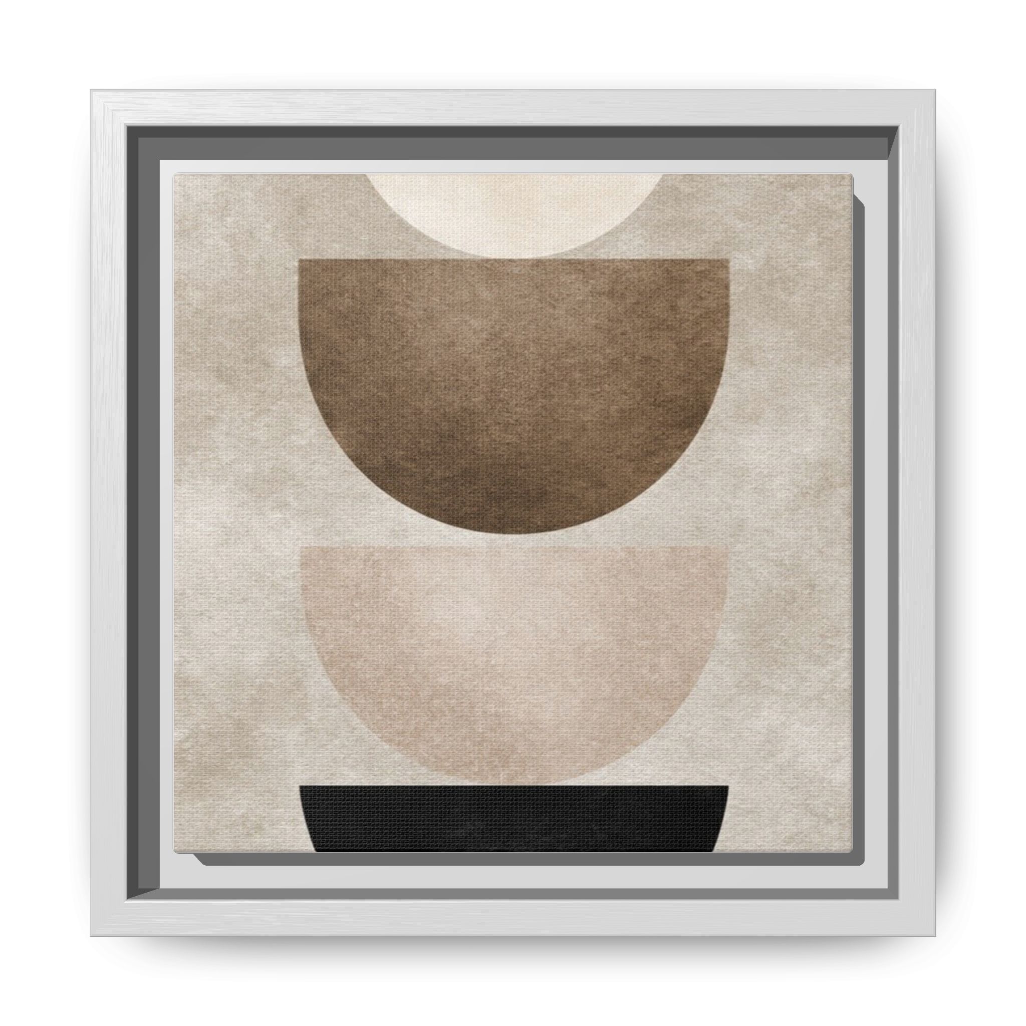 Abstract Neutral Geometric Canvas Print — Stacked Circles Framed Wall Art - Image 33
