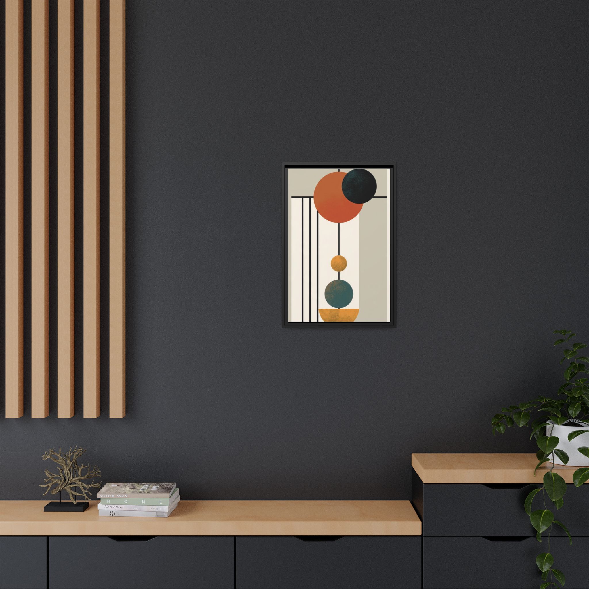 Abstract Geometric Wall Art Print — Matte Framed Canvas - Image 228