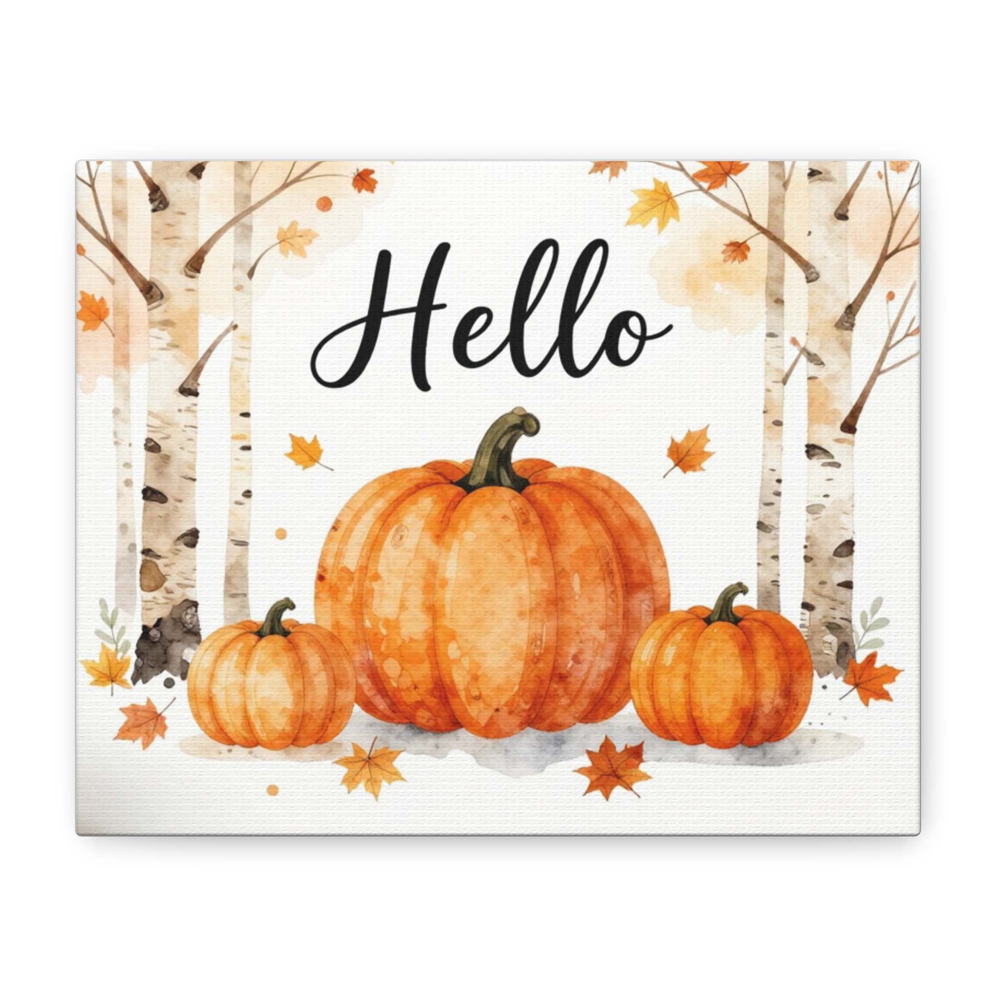 Hello Pumpkin Canvas Wall Art — Autumn Pumpkin Decor - Image 2