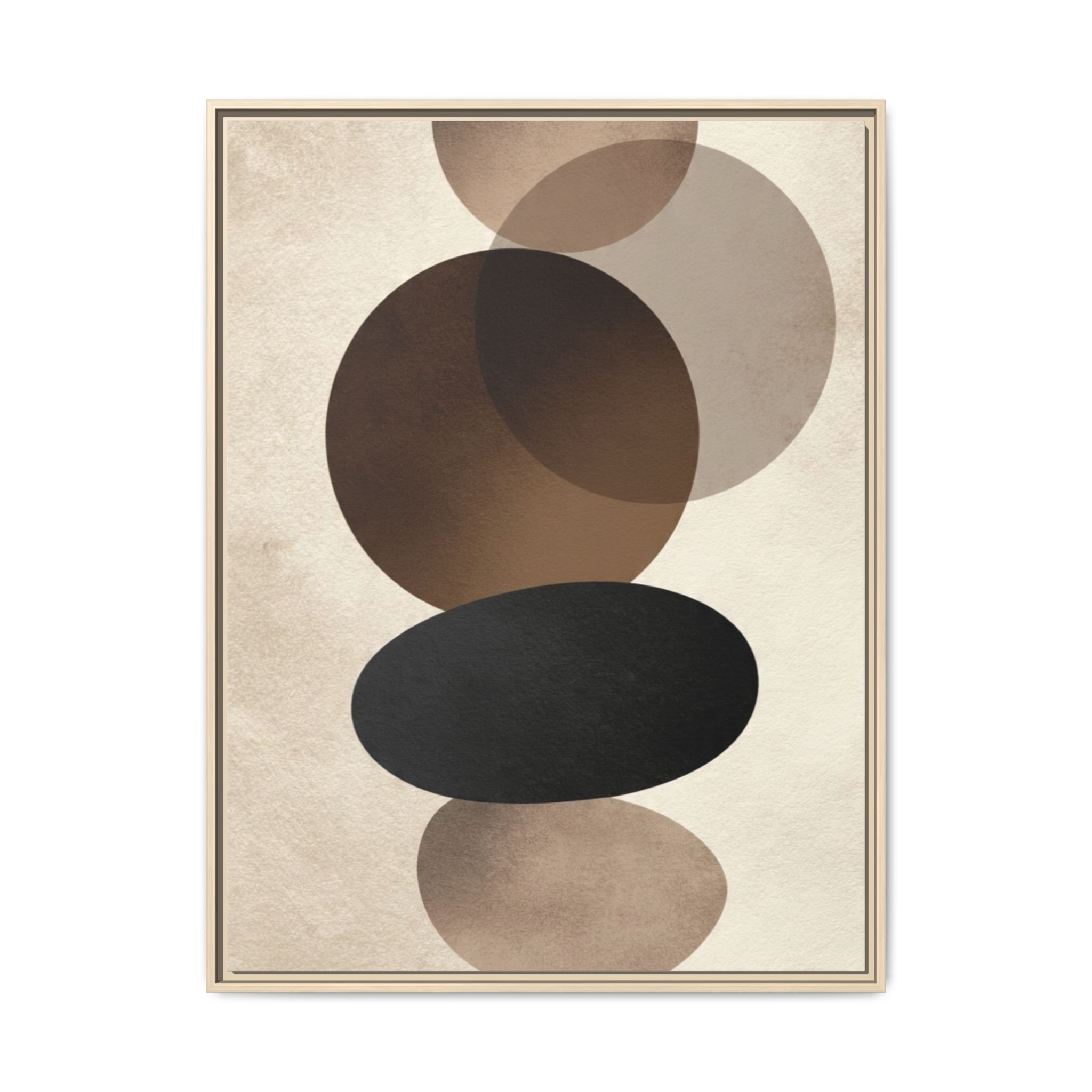 Framed Abstract Circles Matte Canvas Print — Neutral Mid-Century Wall Art - Image 17
