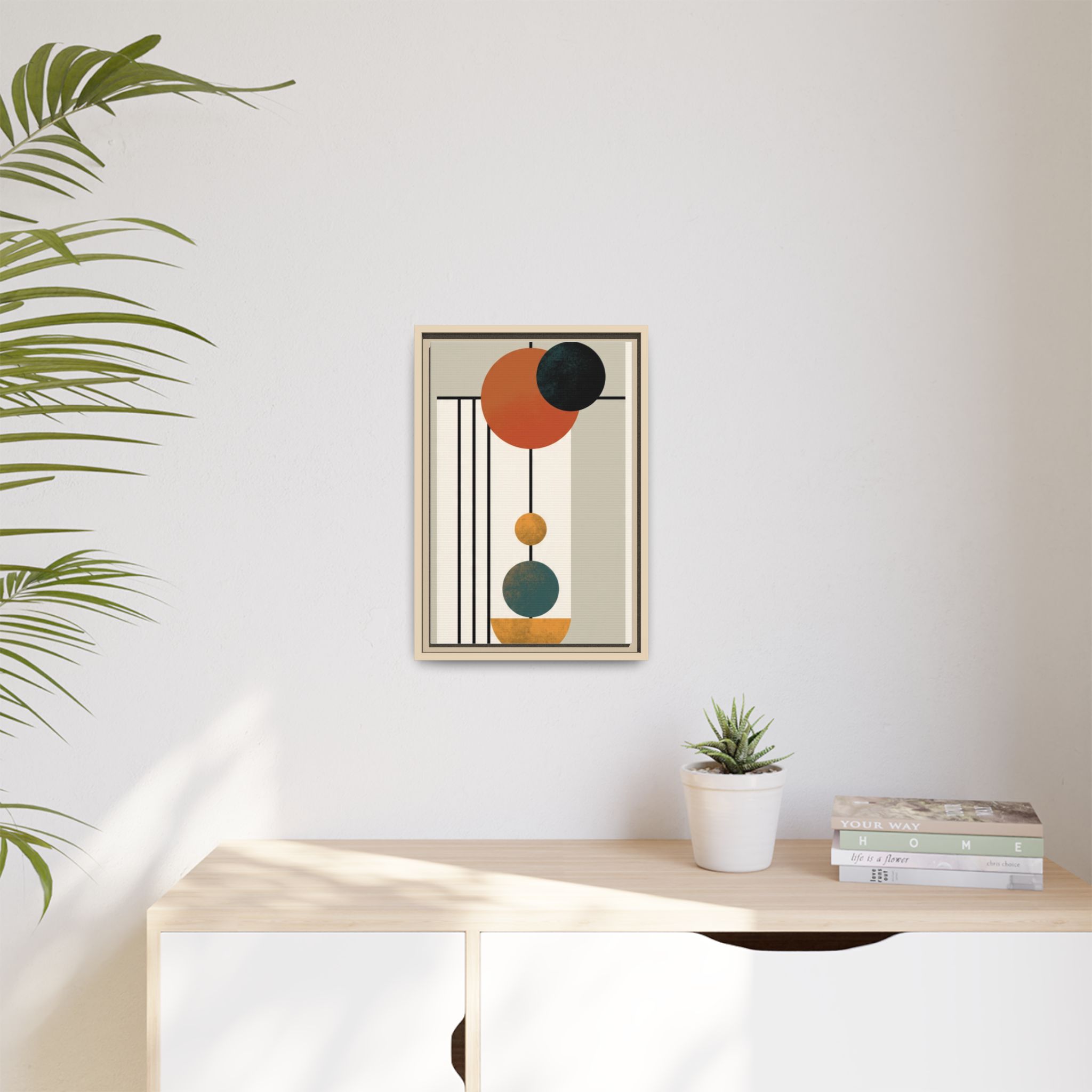 Abstract Geometric Wall Art Print — Matte Framed Canvas - Image 119