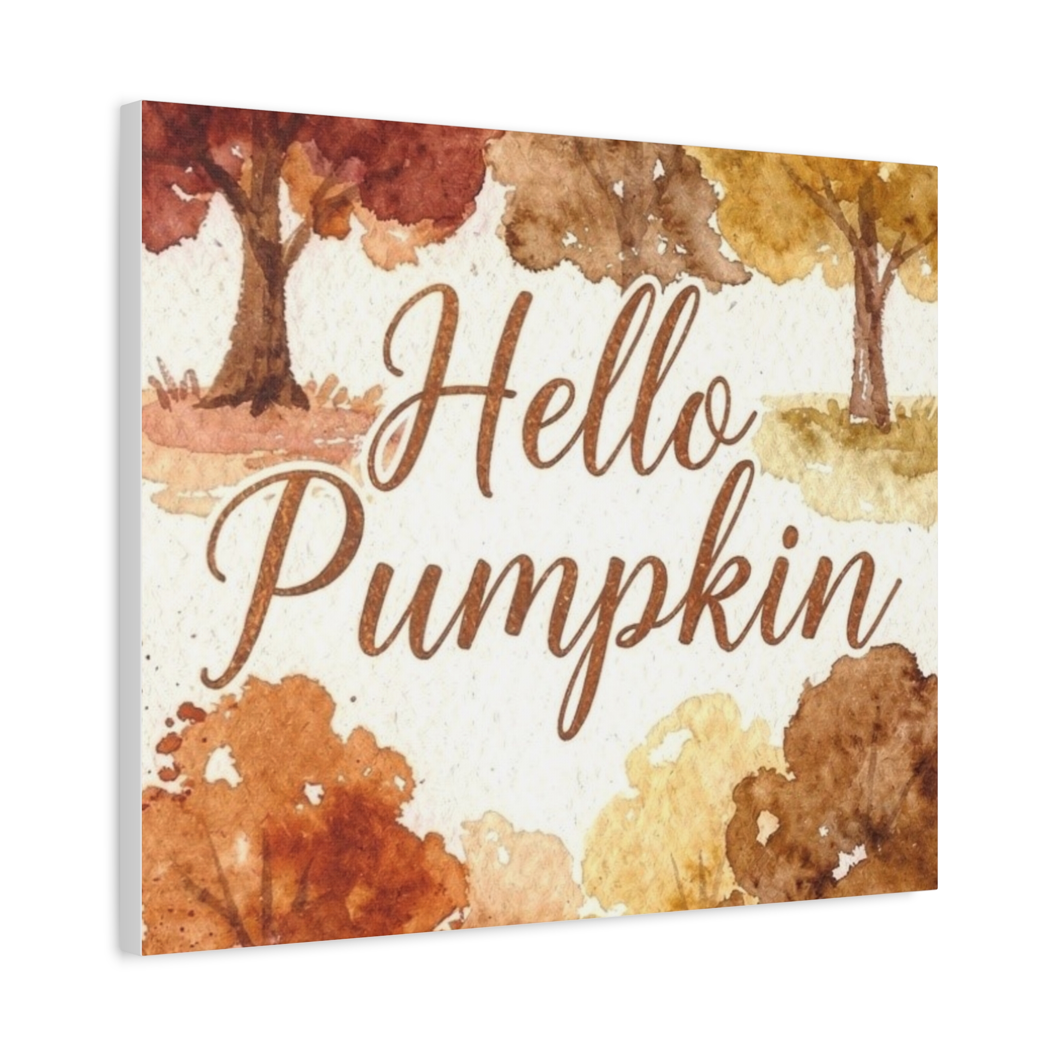 Hello Pumpkin Fall Canvas Wall Art – Autumn Watercolor Home Decor - Image 8
