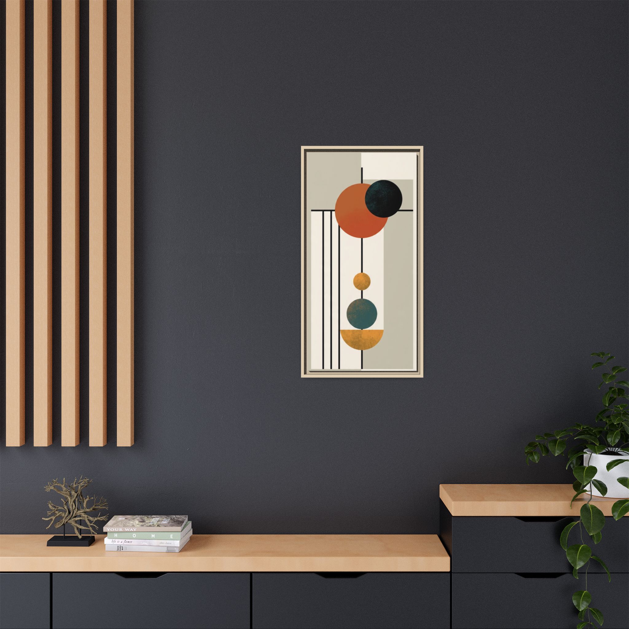 Abstract Geometric Wall Art Print — Matte Framed Canvas - Image 204