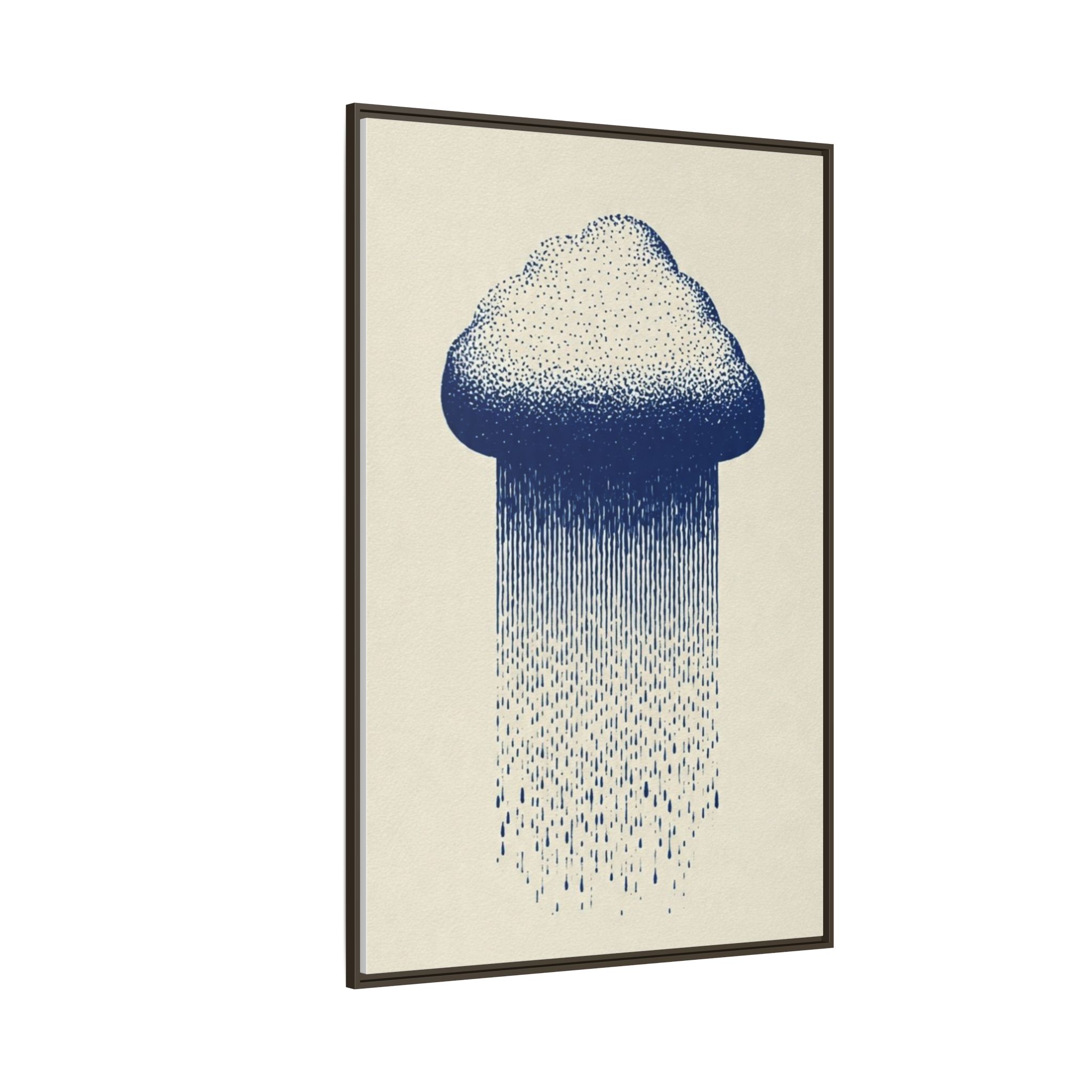 Framed Canvas Wall Art — Blue Rain Cloud Minimalist Print - Image 50
