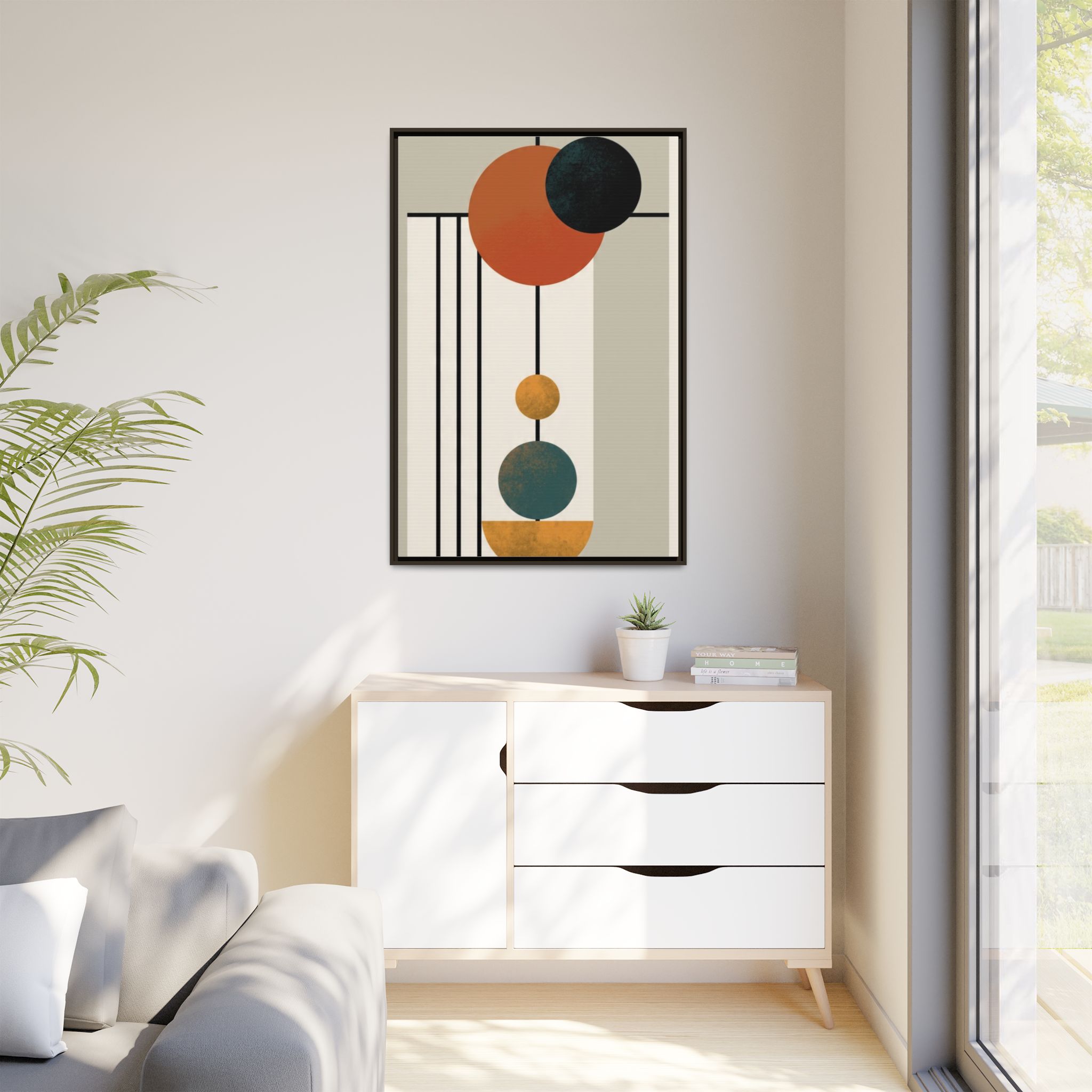 Abstract Geometric Wall Art Print — Matte Framed Canvas - Image 111