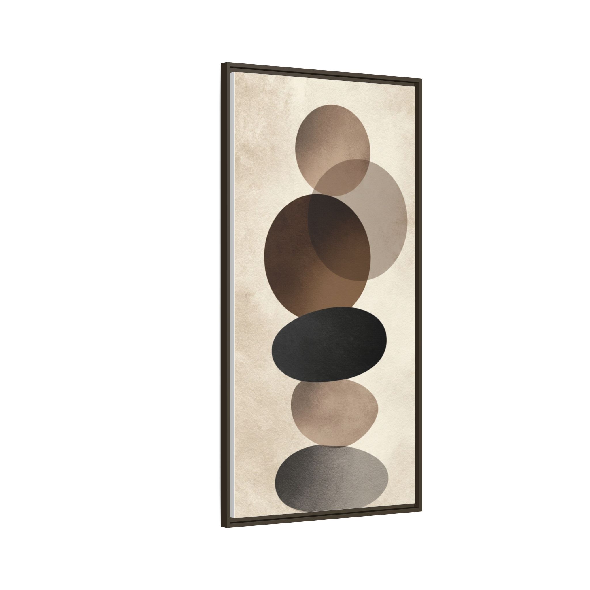 Framed Abstract Circles Matte Canvas Print — Neutral Mid-Century Wall Art - Image 10