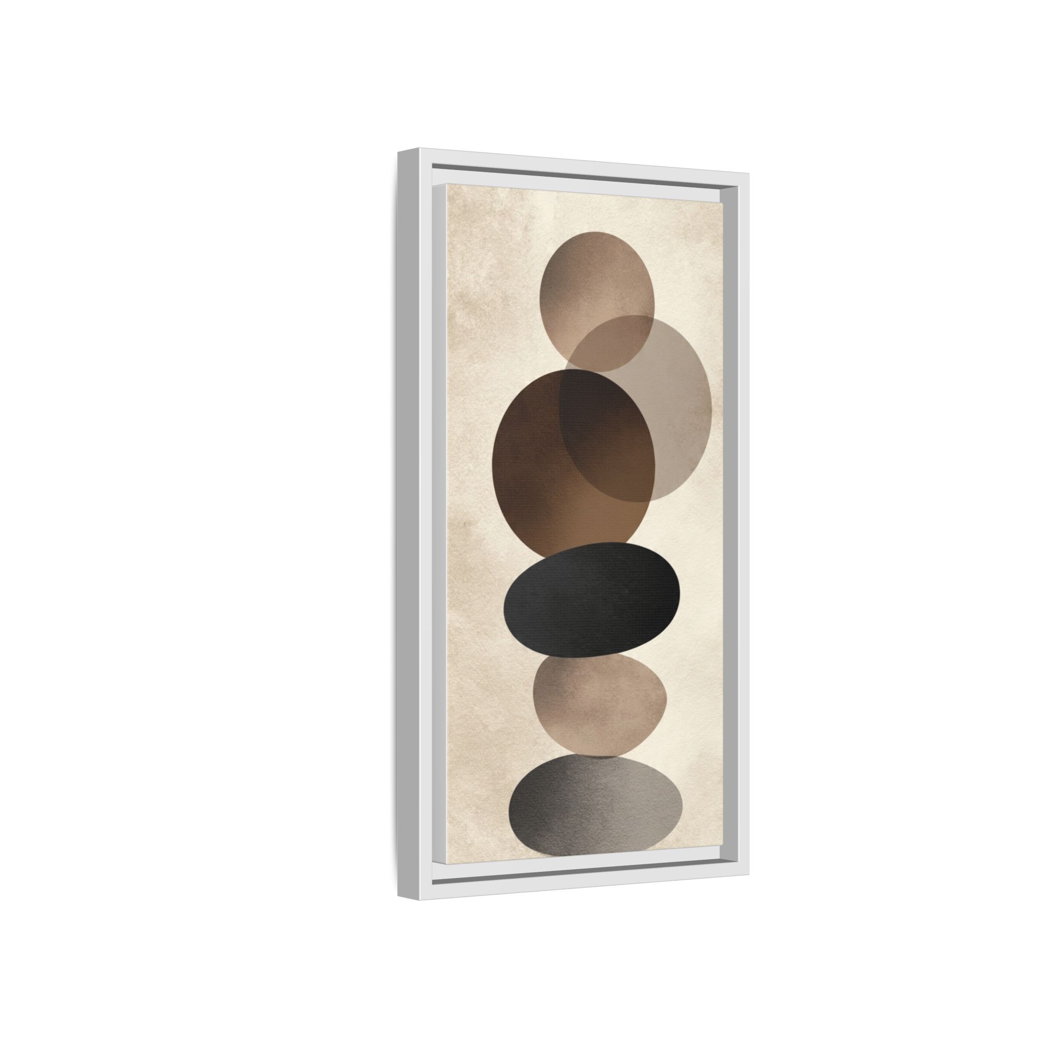 Framed Abstract Circles Matte Canvas Print — Neutral Mid-Century Wall Art - Image 82