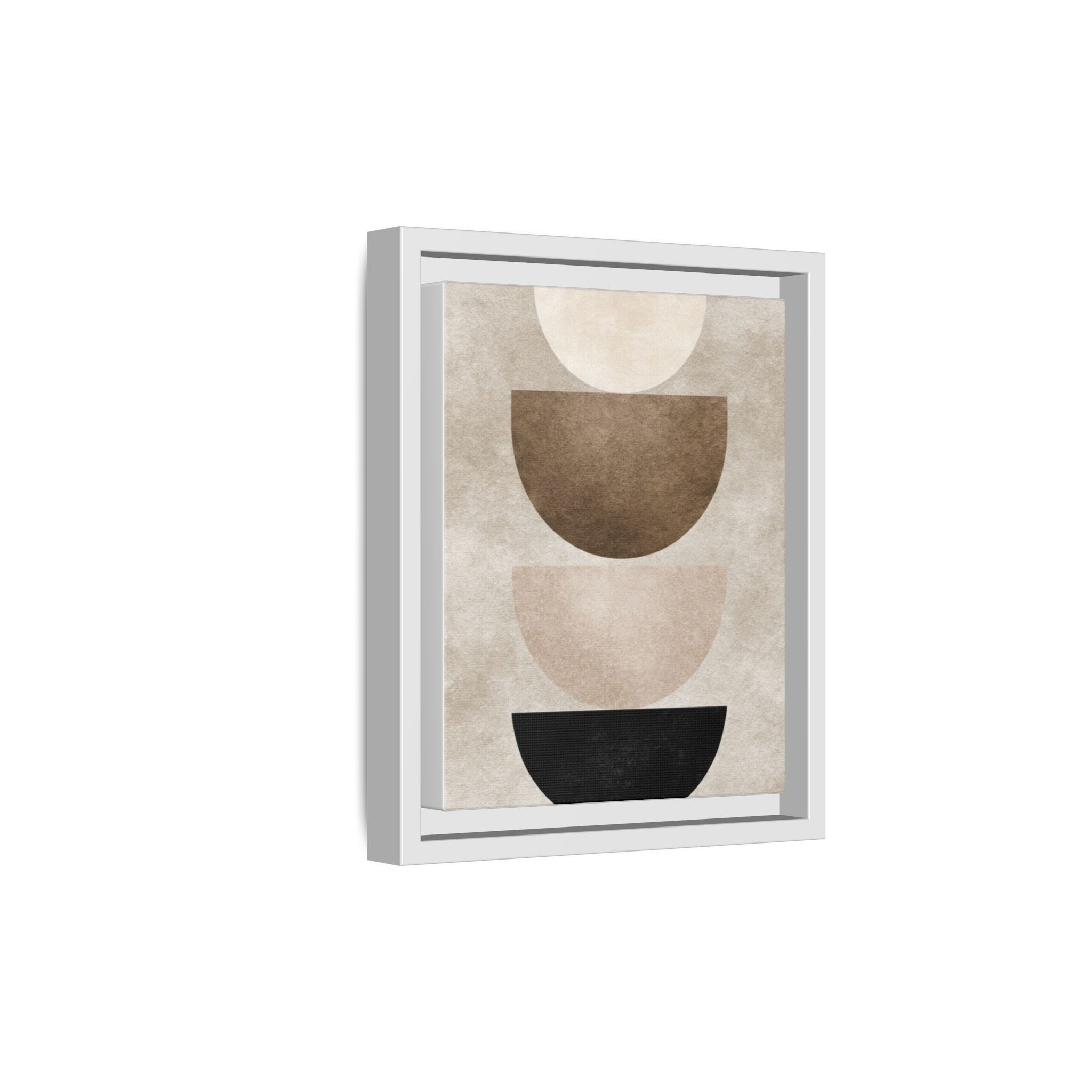 Abstract Neutral Geometric Canvas Print — Stacked Circles Framed Wall Art - Image 202