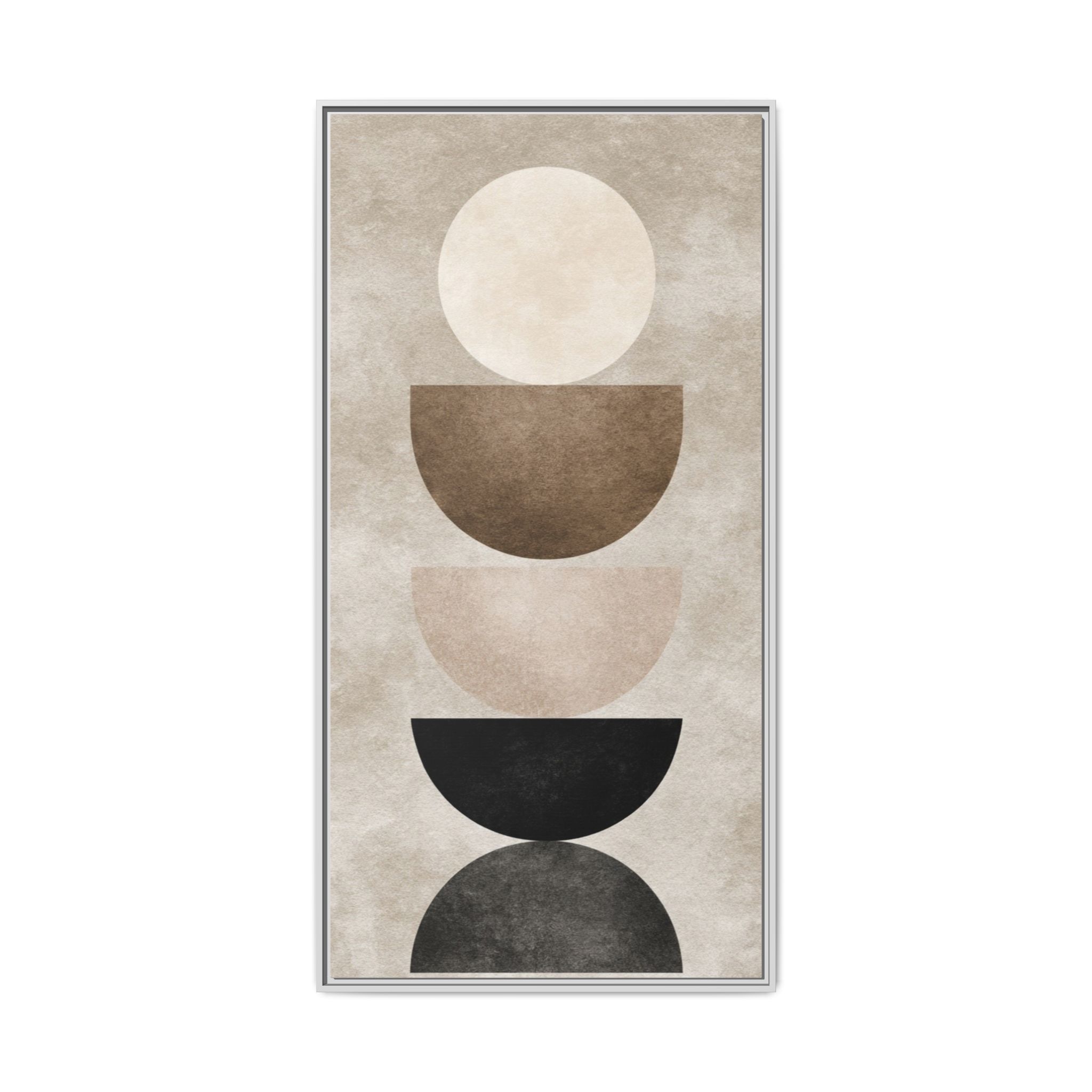 Abstract Neutral Geometric Canvas Print — Stacked Circles Framed Wall Art - Image 85
