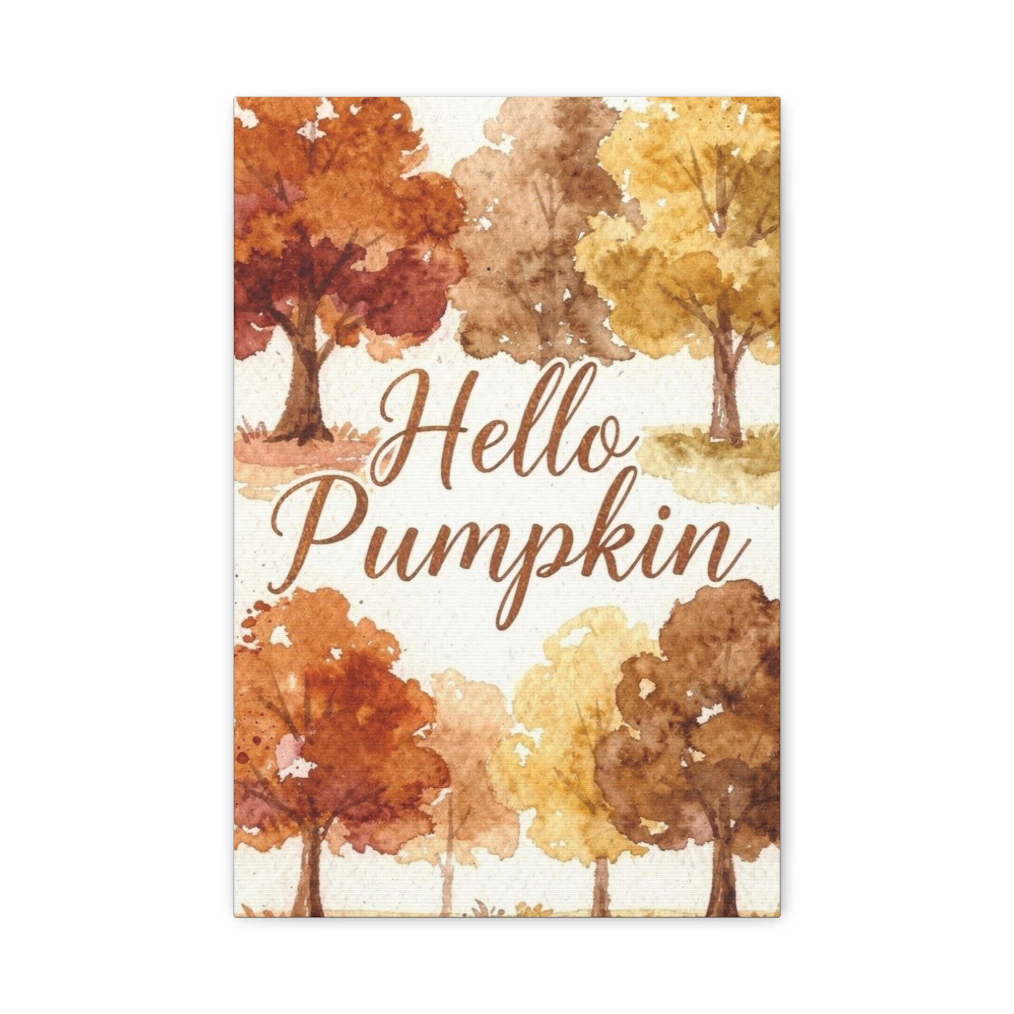 Hello Pumpkin Fall Canvas Wall Art – Autumn Watercolor Home Decor - Image 6