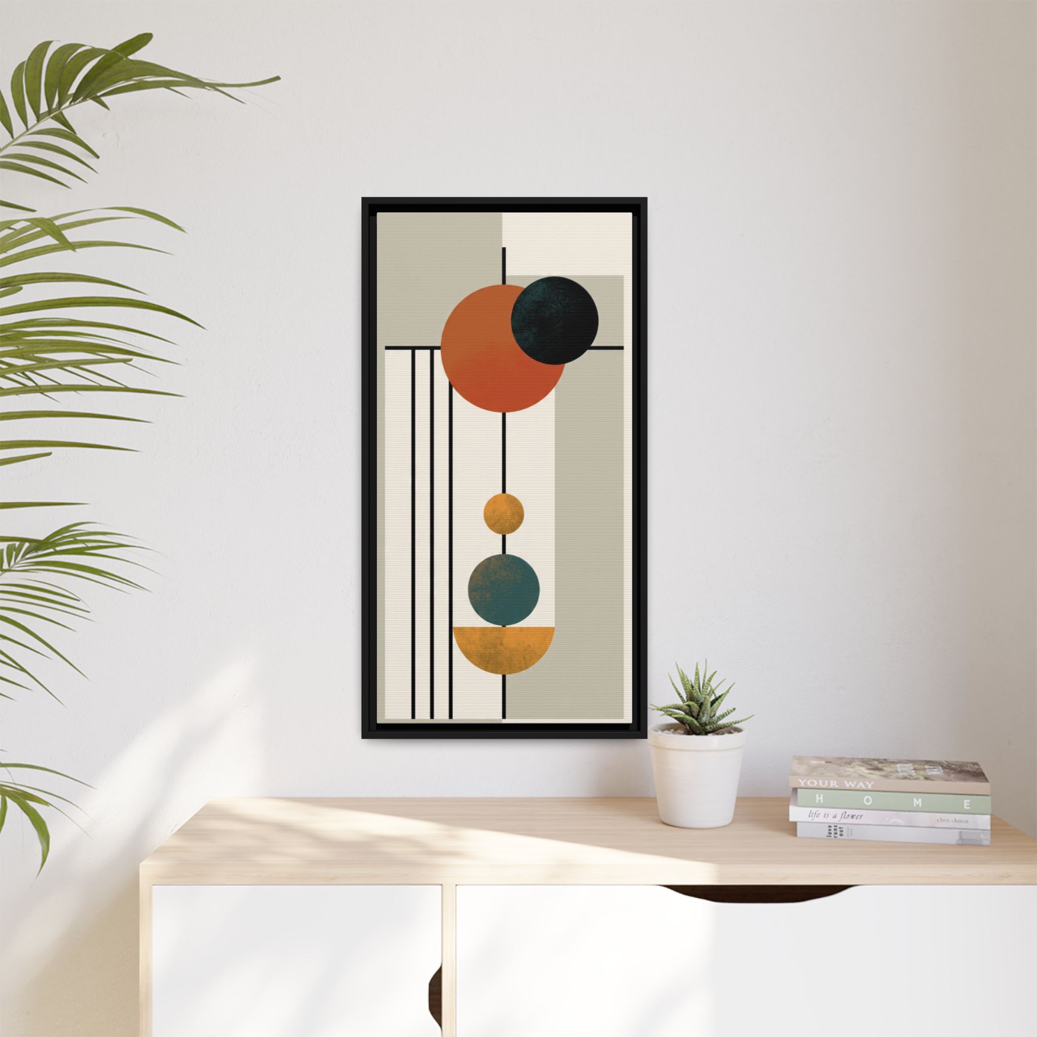 Abstract Geometric Wall Art Print — Matte Framed Canvas - Image 195