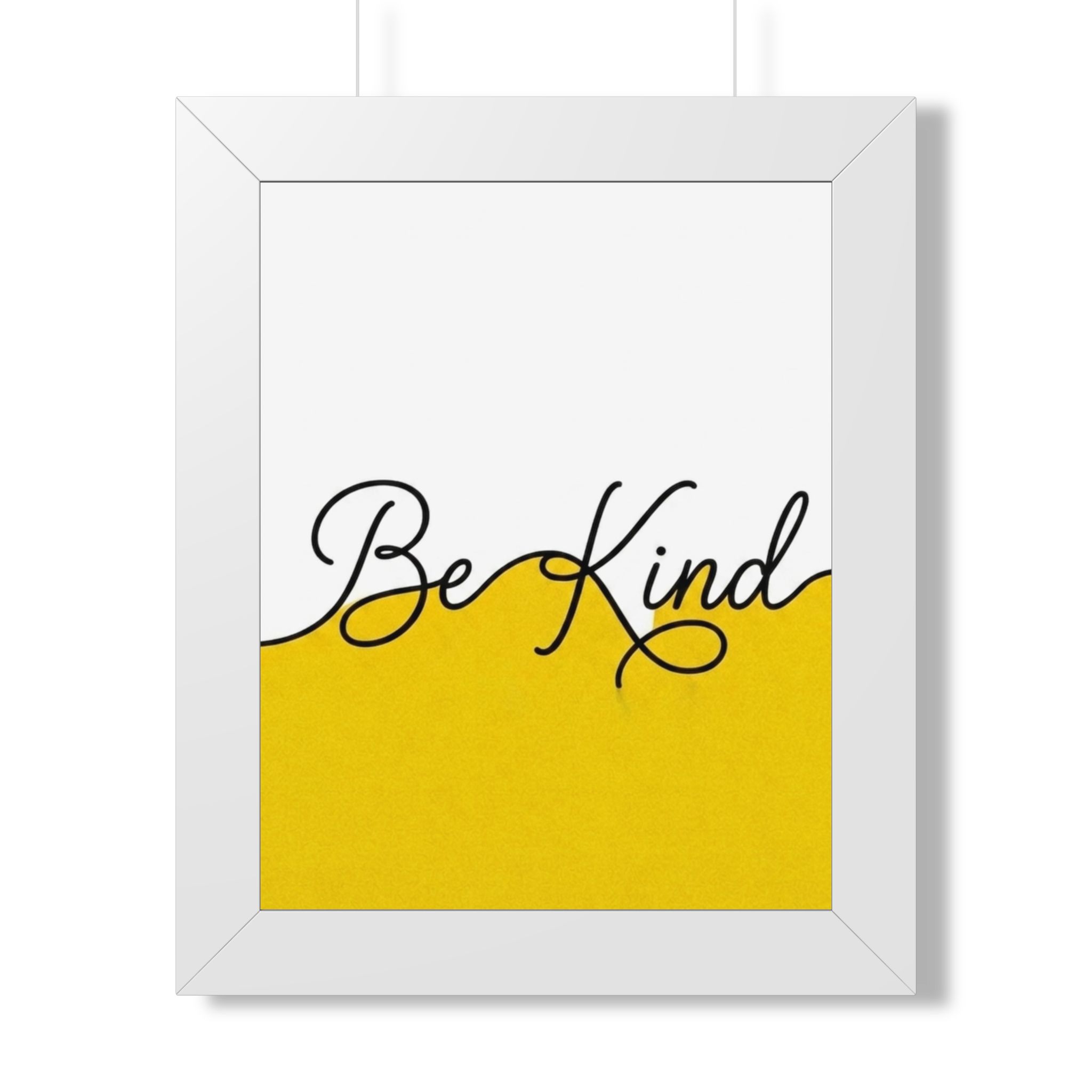 Be Kind Framed Poster — Minimal Yellow Motivational Wall Art - Image 3