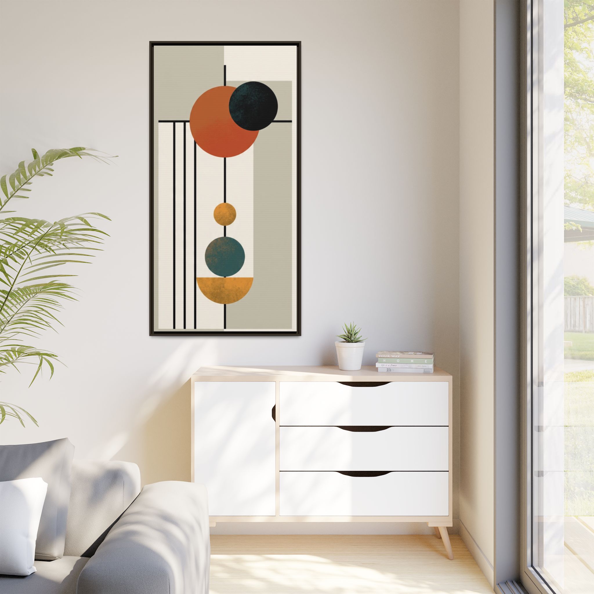 Abstract Geometric Wall Art Print — Matte Framed Canvas - Image 43