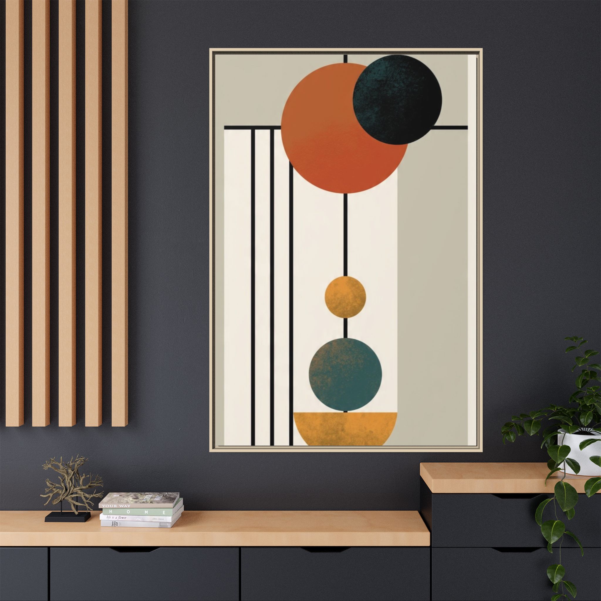 Abstract Geometric Wall Art Print — Matte Framed Canvas - Image 64