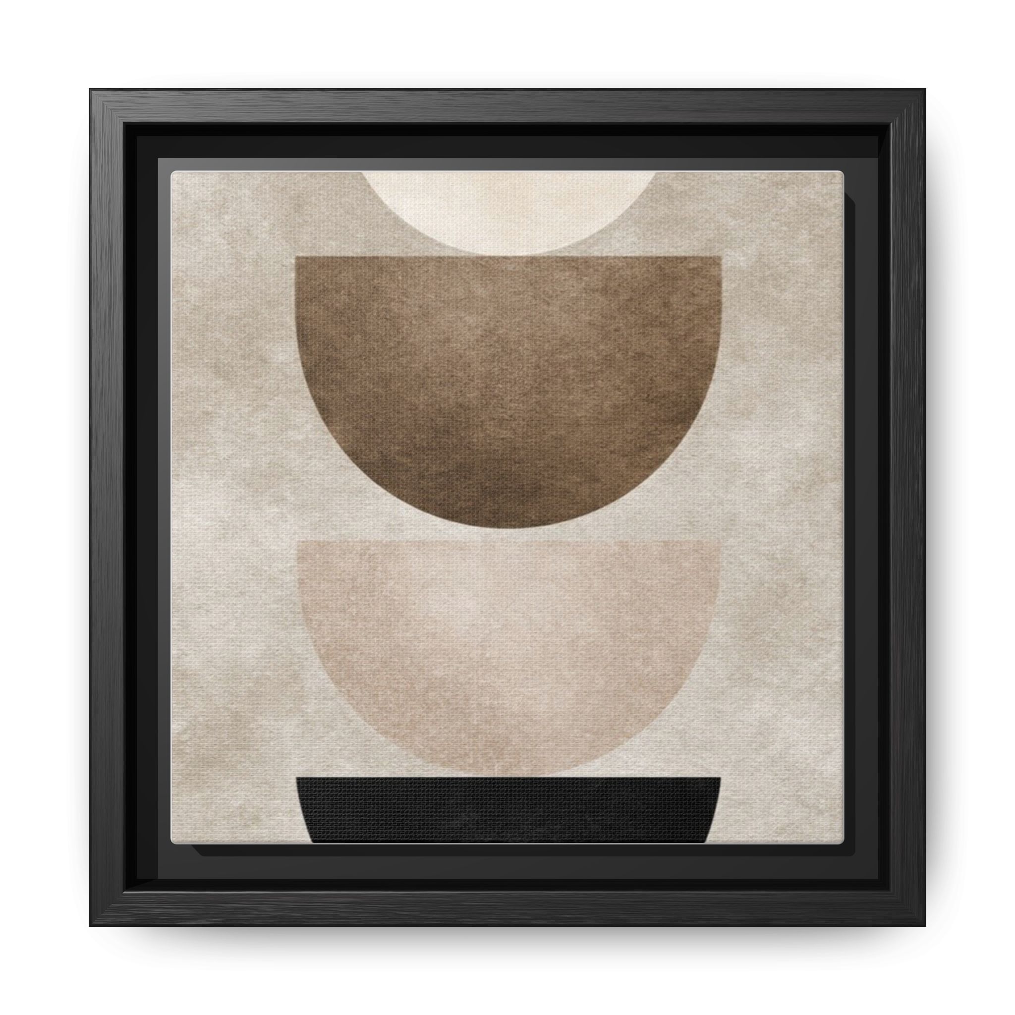 Abstract Neutral Geometric Canvas Print — Stacked Circles Framed Wall Art - Image 37