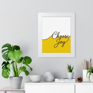 Choose Joy Framed Poster — Minimal Yellow Inspirational Wall Art