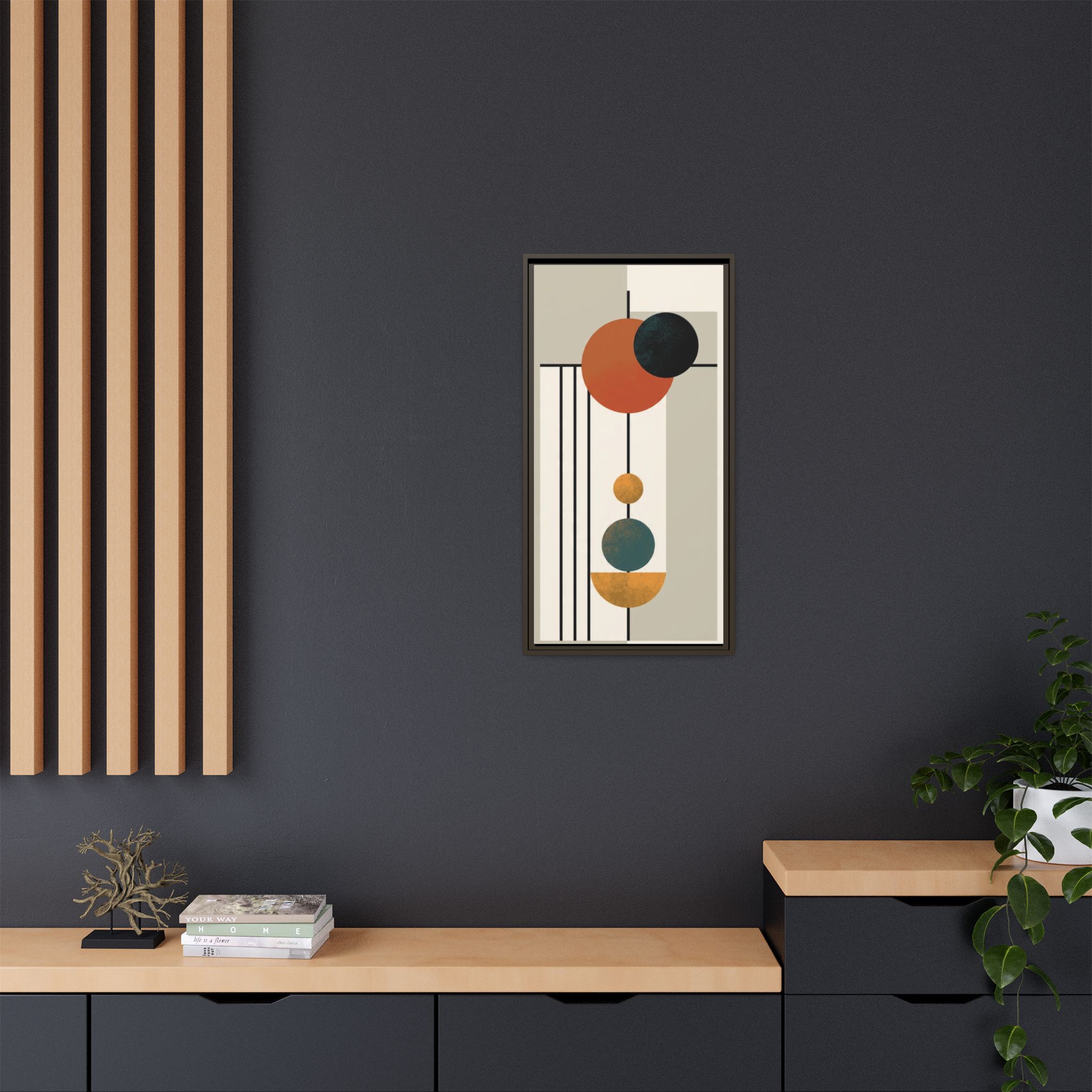 Abstract Geometric Wall Art Print — Matte Framed Canvas - Image 208