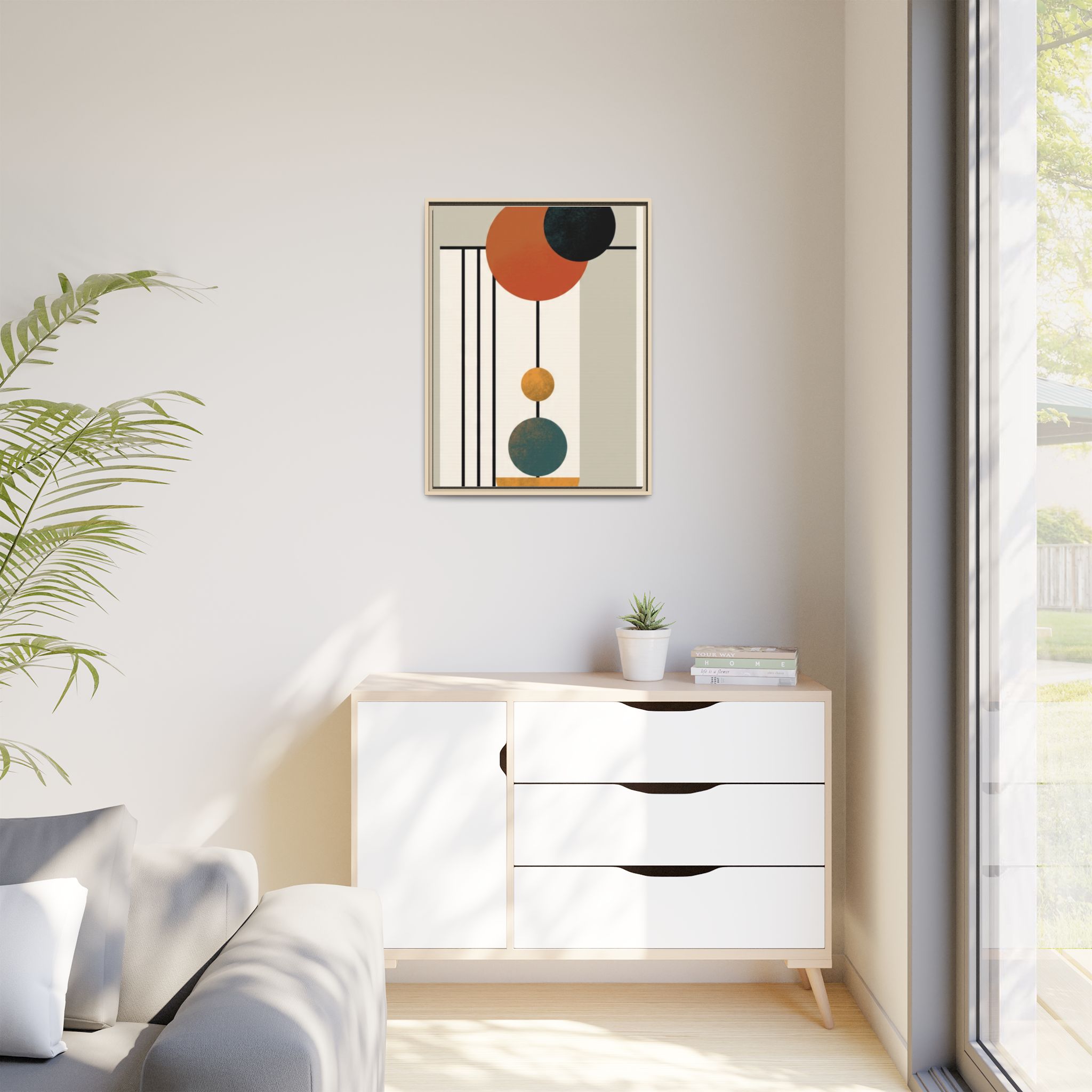 Abstract Geometric Wall Art Print — Matte Framed Canvas - Image 187