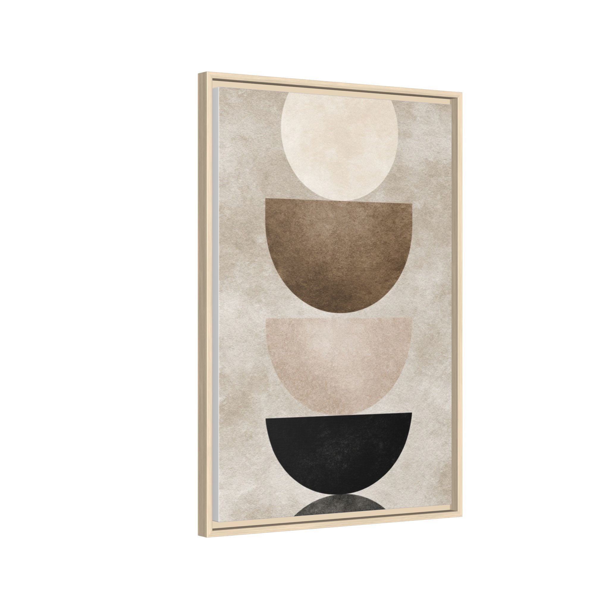 Abstract Neutral Geometric Canvas Print — Stacked Circles Framed Wall Art - Image 182