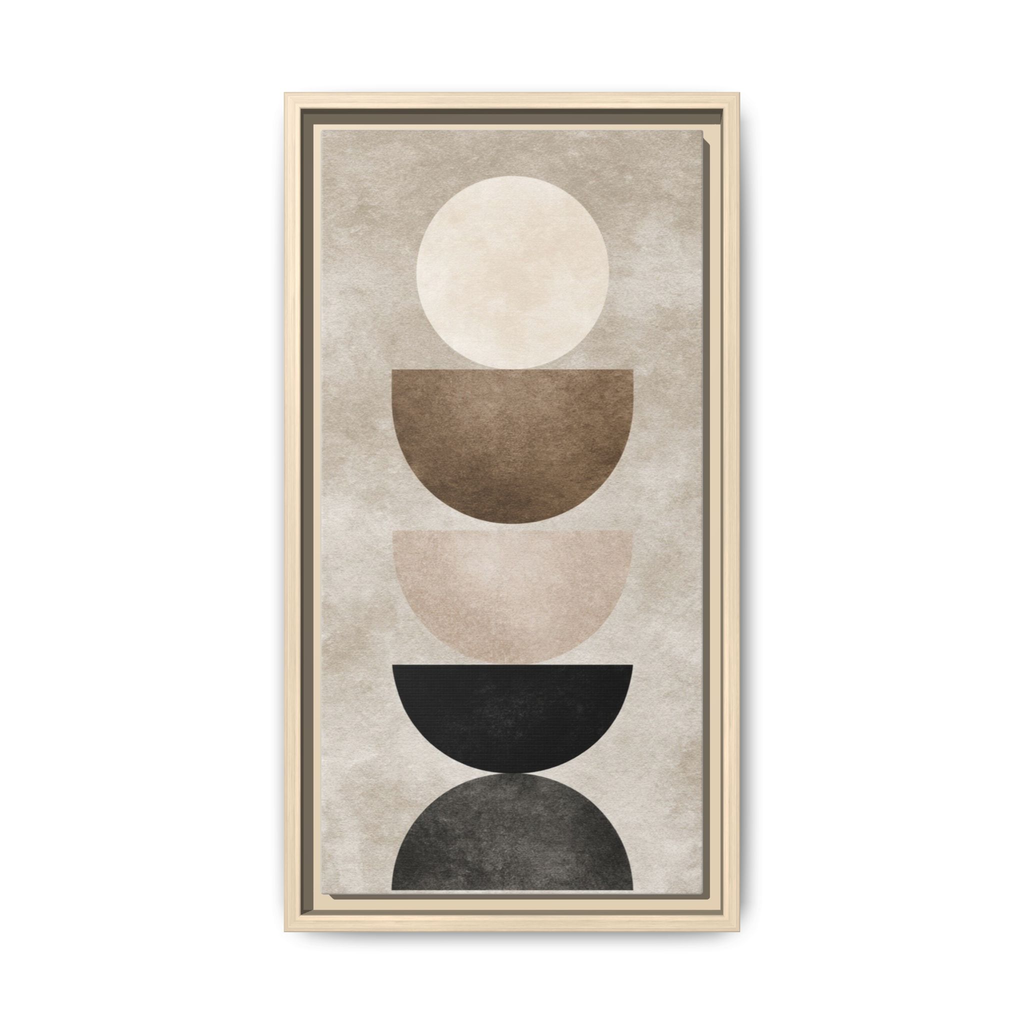 Abstract Neutral Geometric Canvas Print — Stacked Circles Framed Wall Art - Image 121