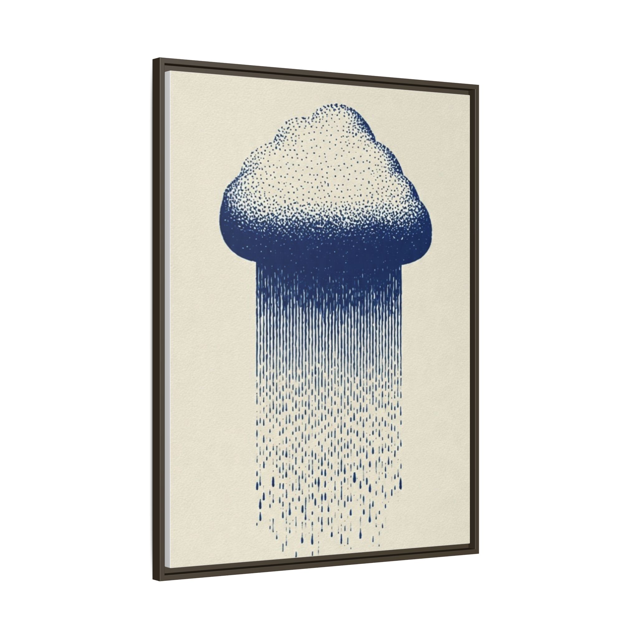 Framed Canvas Wall Art — Blue Rain Cloud Minimalist Print - Image 26