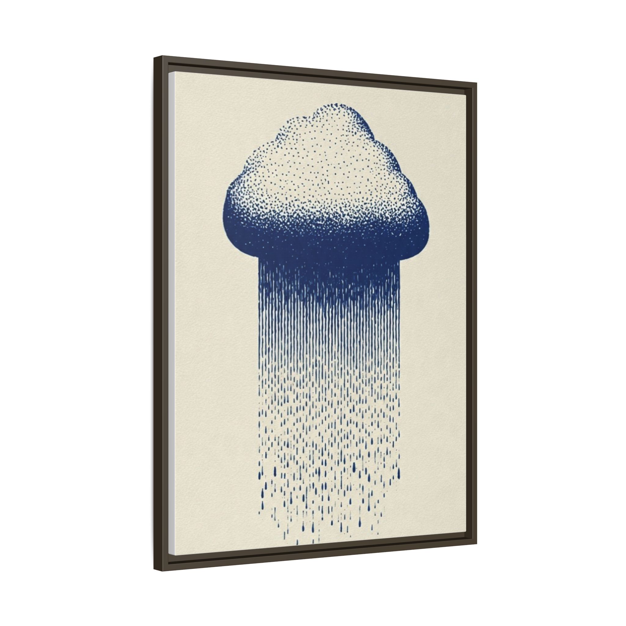 Framed Canvas Wall Art — Blue Rain Cloud Minimalist Print - Image 198