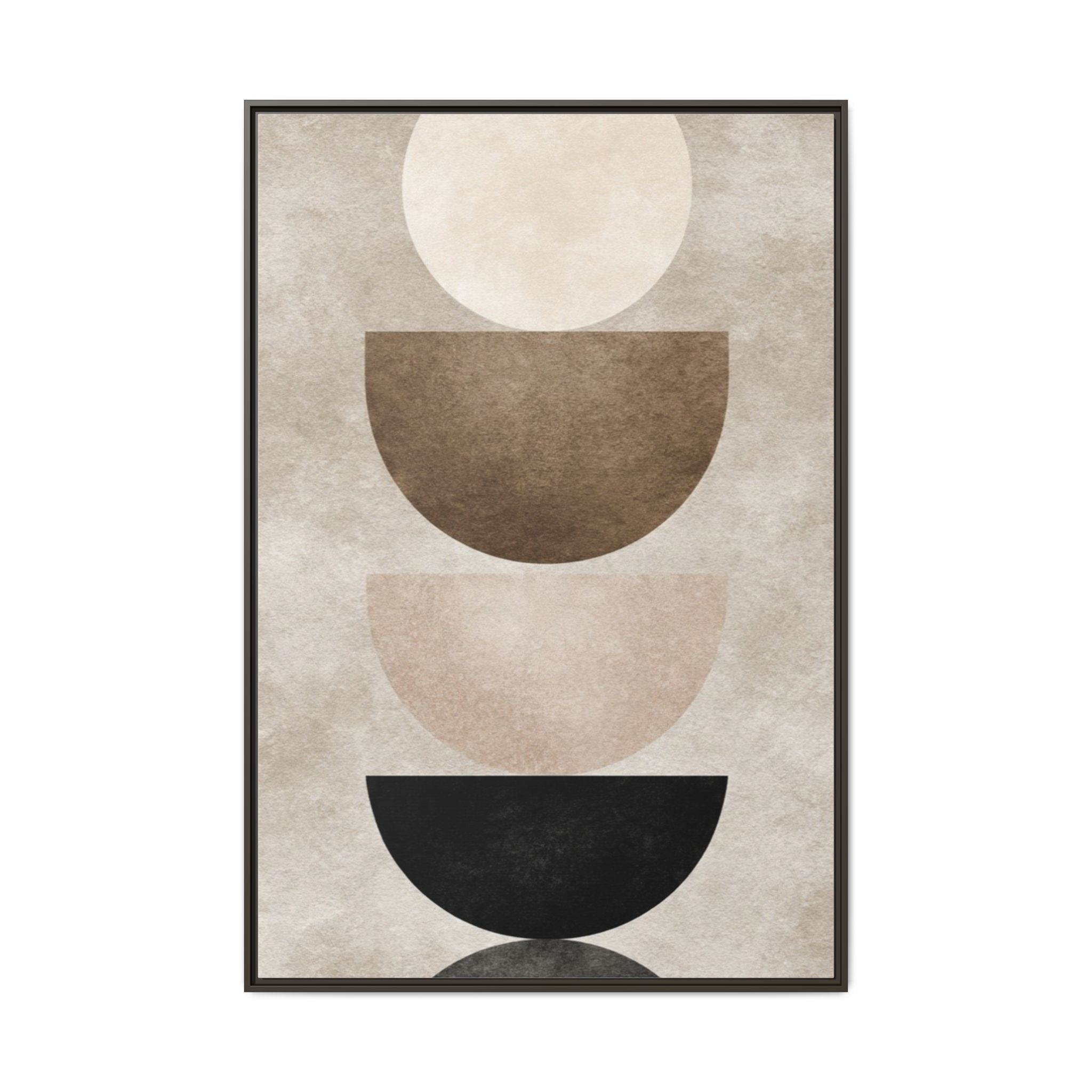 Abstract Neutral Geometric Canvas Print — Stacked Circles Framed Wall Art - Image 97
