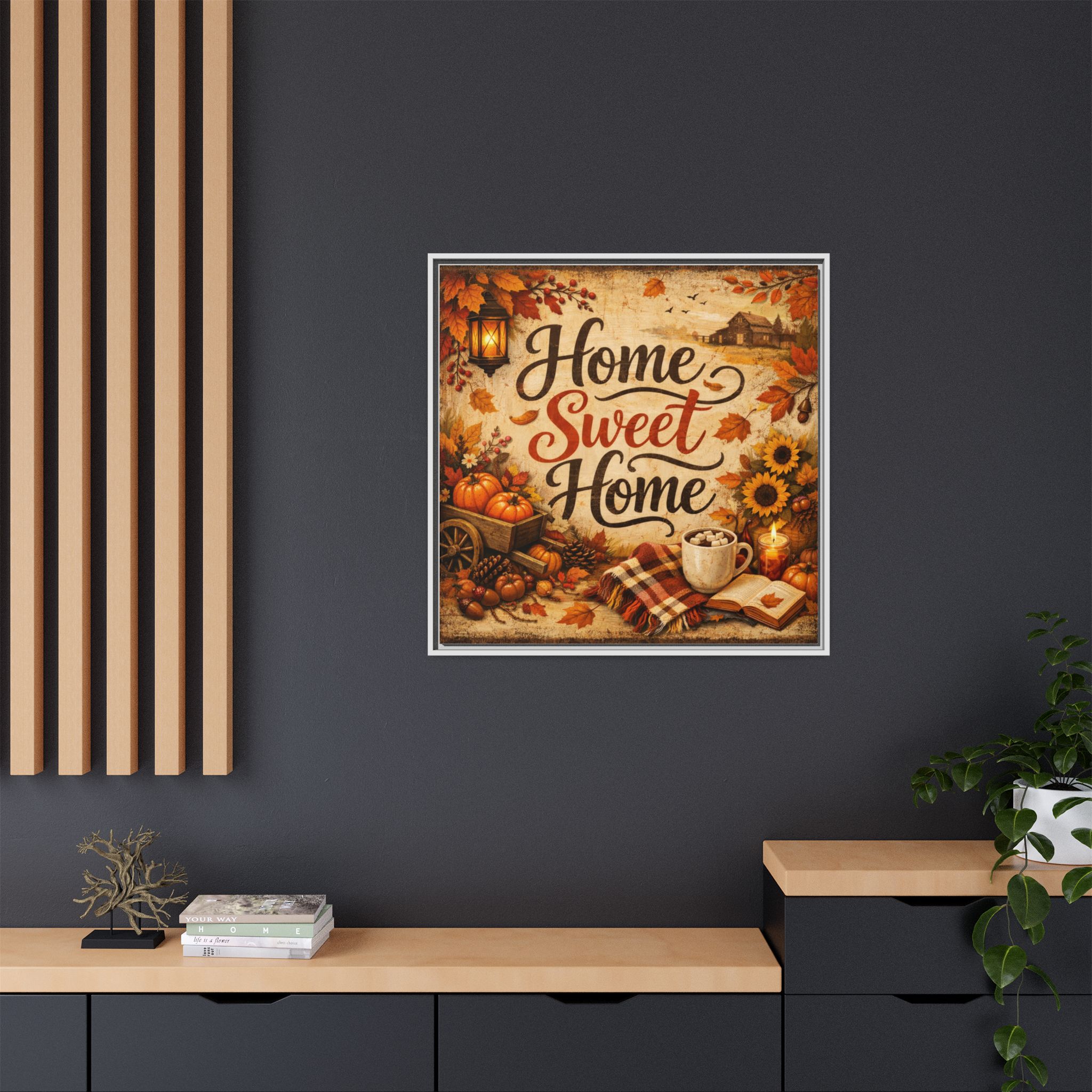Home Sweet Home Autumn Canvas Wall Art (Framed Matte) - Image 8