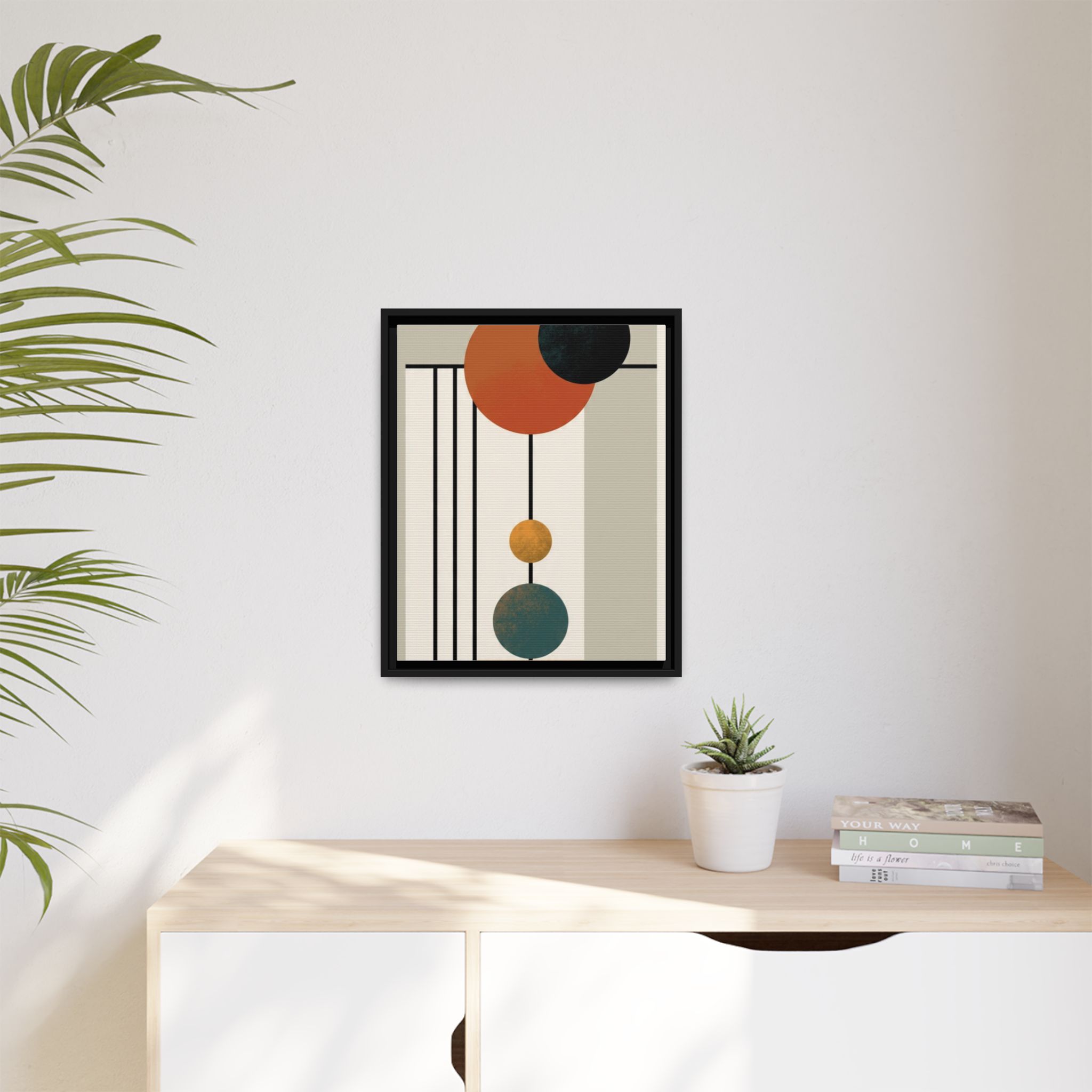 Abstract Geometric Wall Art Print — Matte Framed Canvas - Image 159