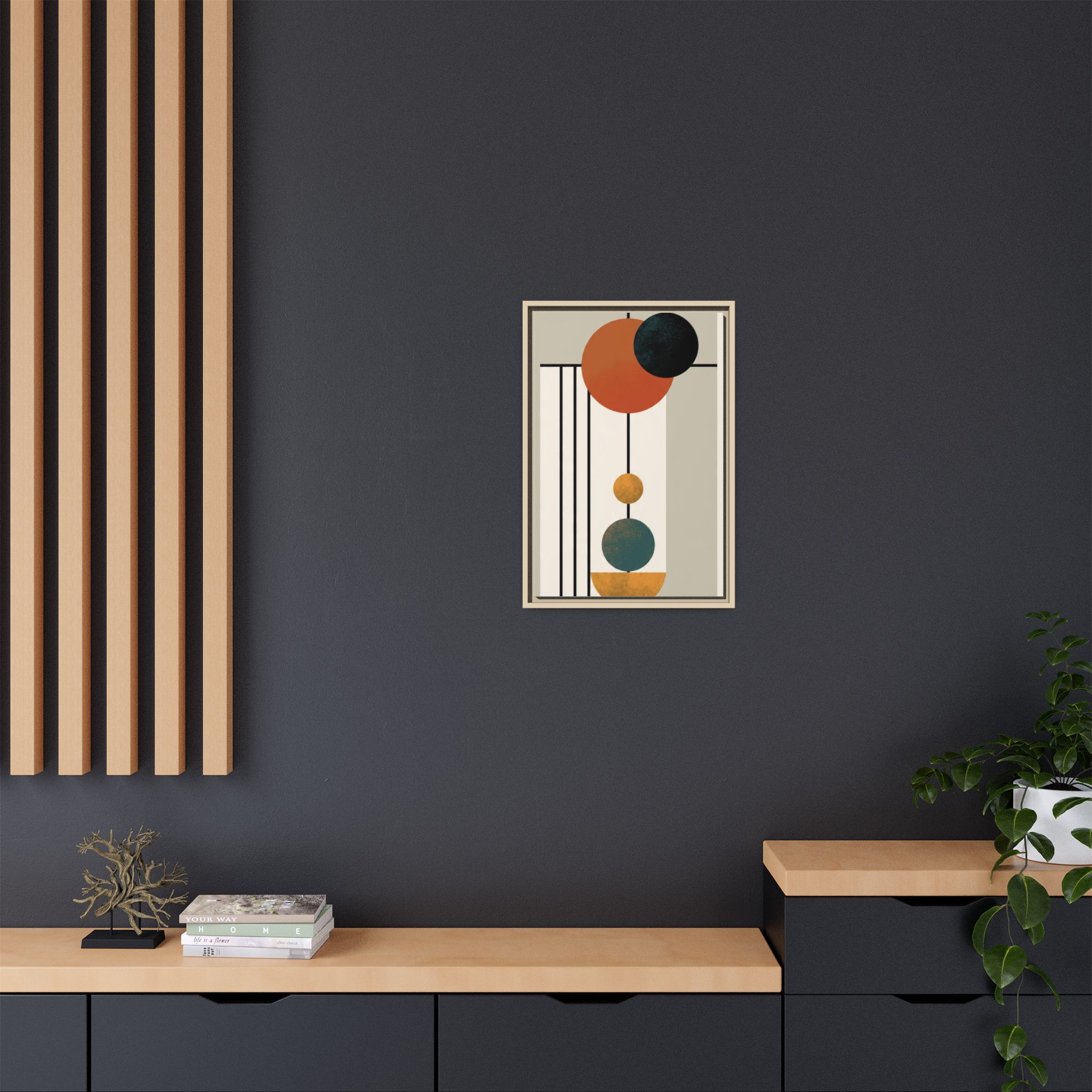 Abstract Geometric Wall Art Print — Matte Framed Canvas - Image 236