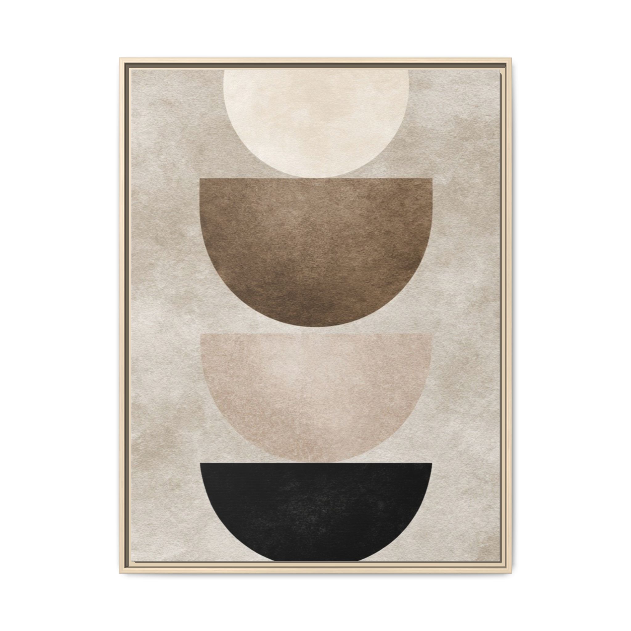 Abstract Neutral Geometric Canvas Print — Stacked Circles Framed Wall Art - Image 65