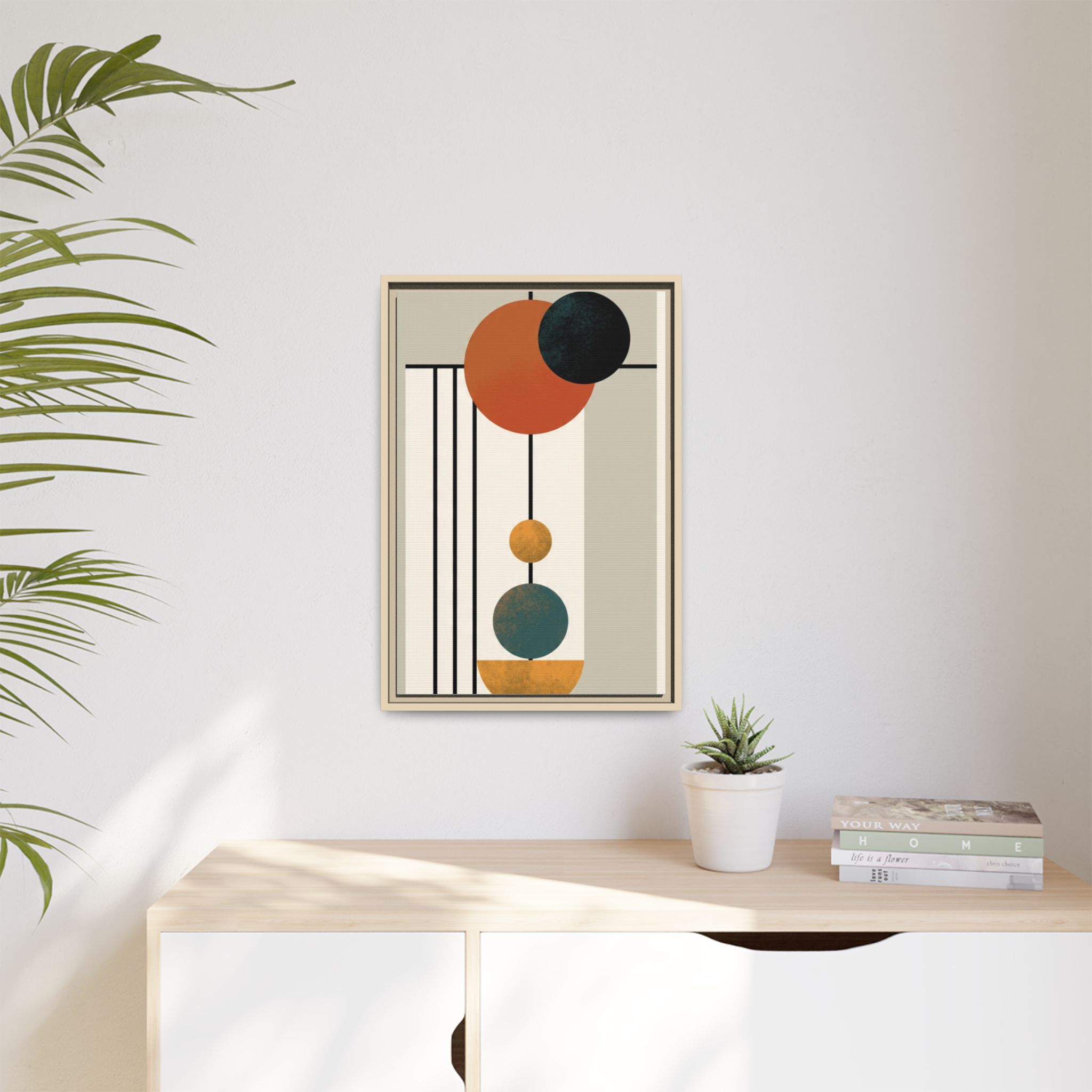 Abstract Geometric Wall Art Print — Matte Framed Canvas - Image 235