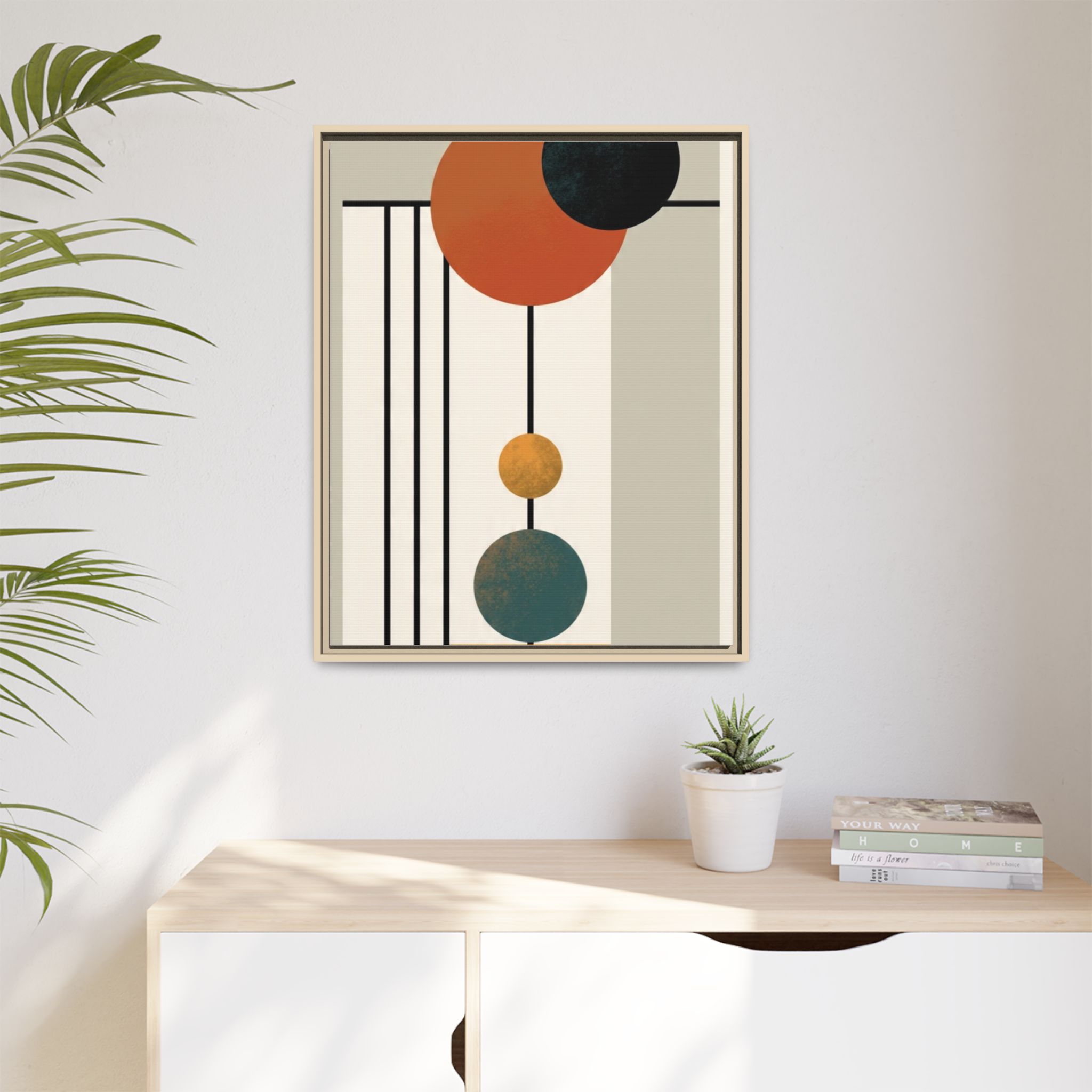 Abstract Geometric Wall Art Print — Matte Framed Canvas - Image 167