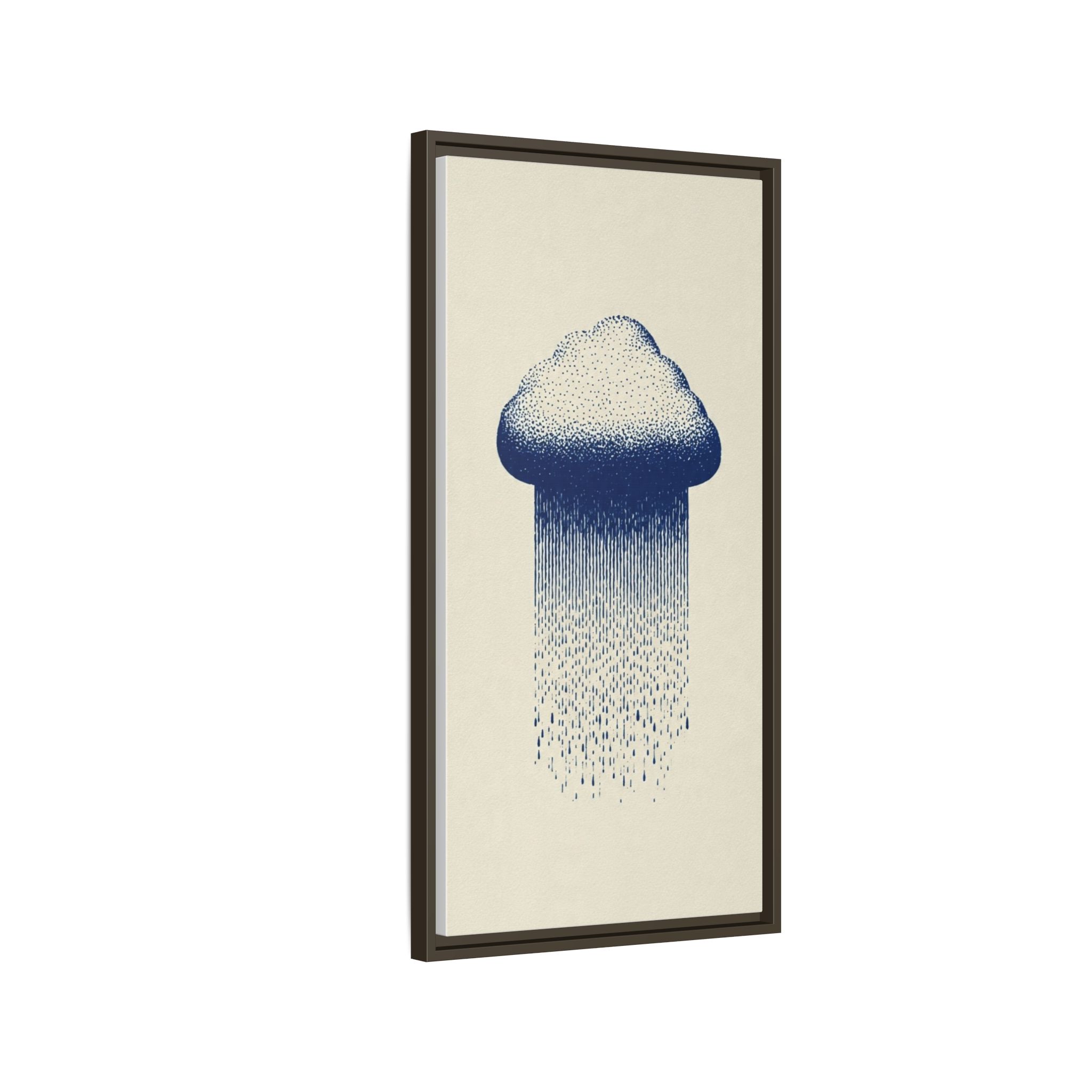 Framed Canvas Wall Art — Blue Rain Cloud Minimalist Print - Image 222