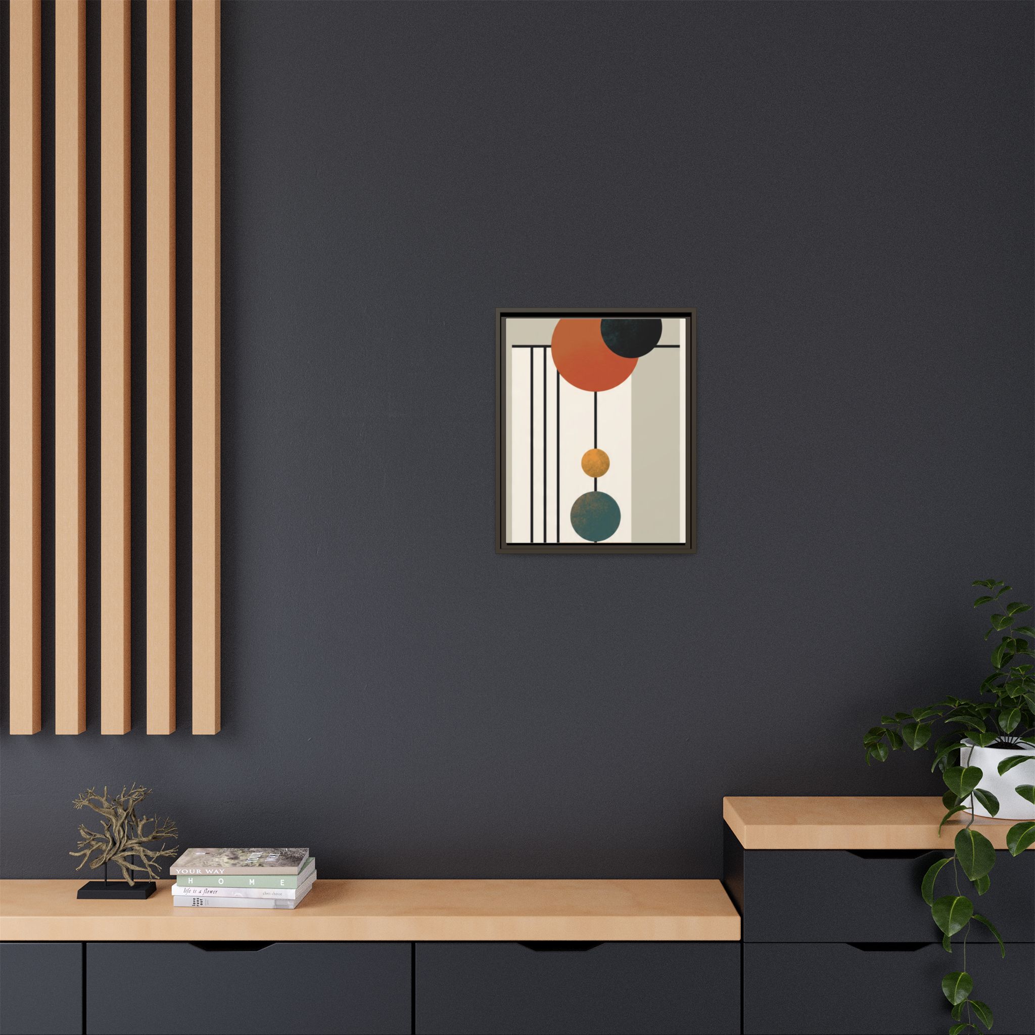 Abstract Geometric Wall Art Print — Matte Framed Canvas - Image 156