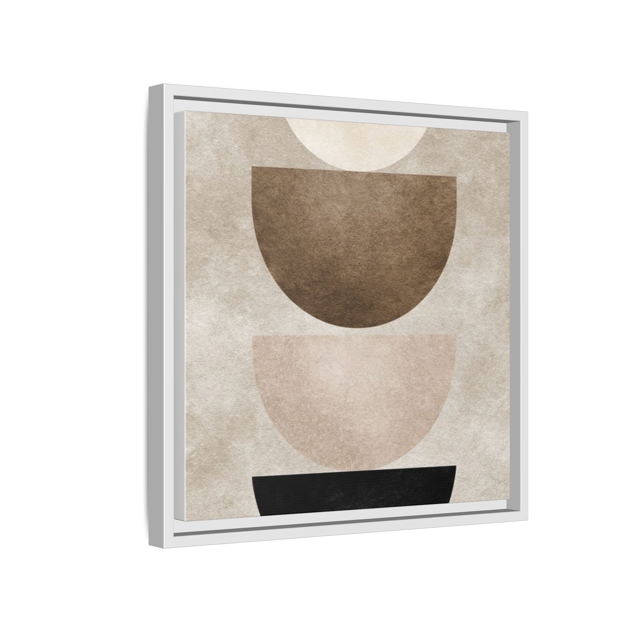 Abstract Neutral Geometric Canvas Print — Stacked Circles Framed Wall Art - Image 138