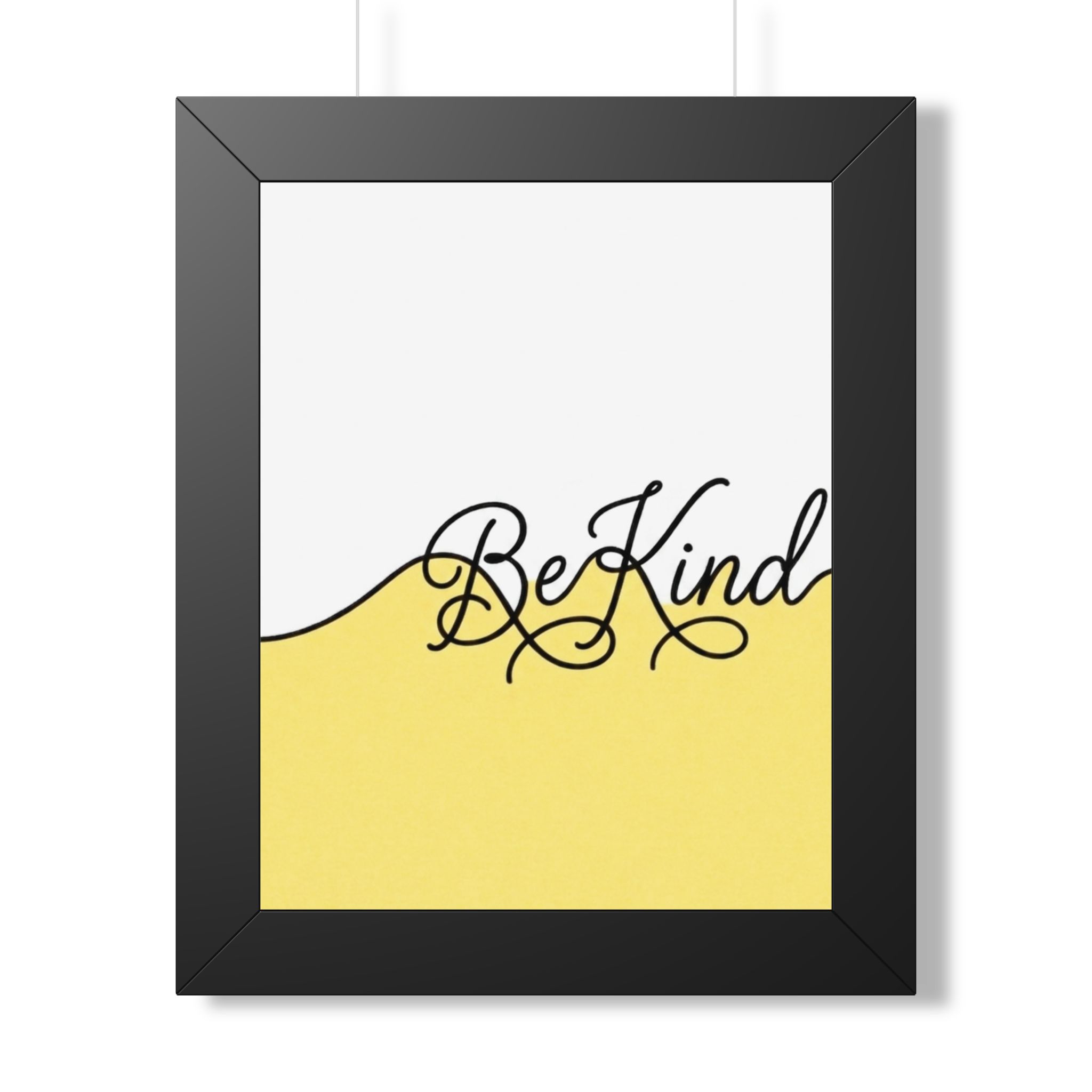 Be Kind Framed Poster — Yellow Inspirational Wall Art - Image 4