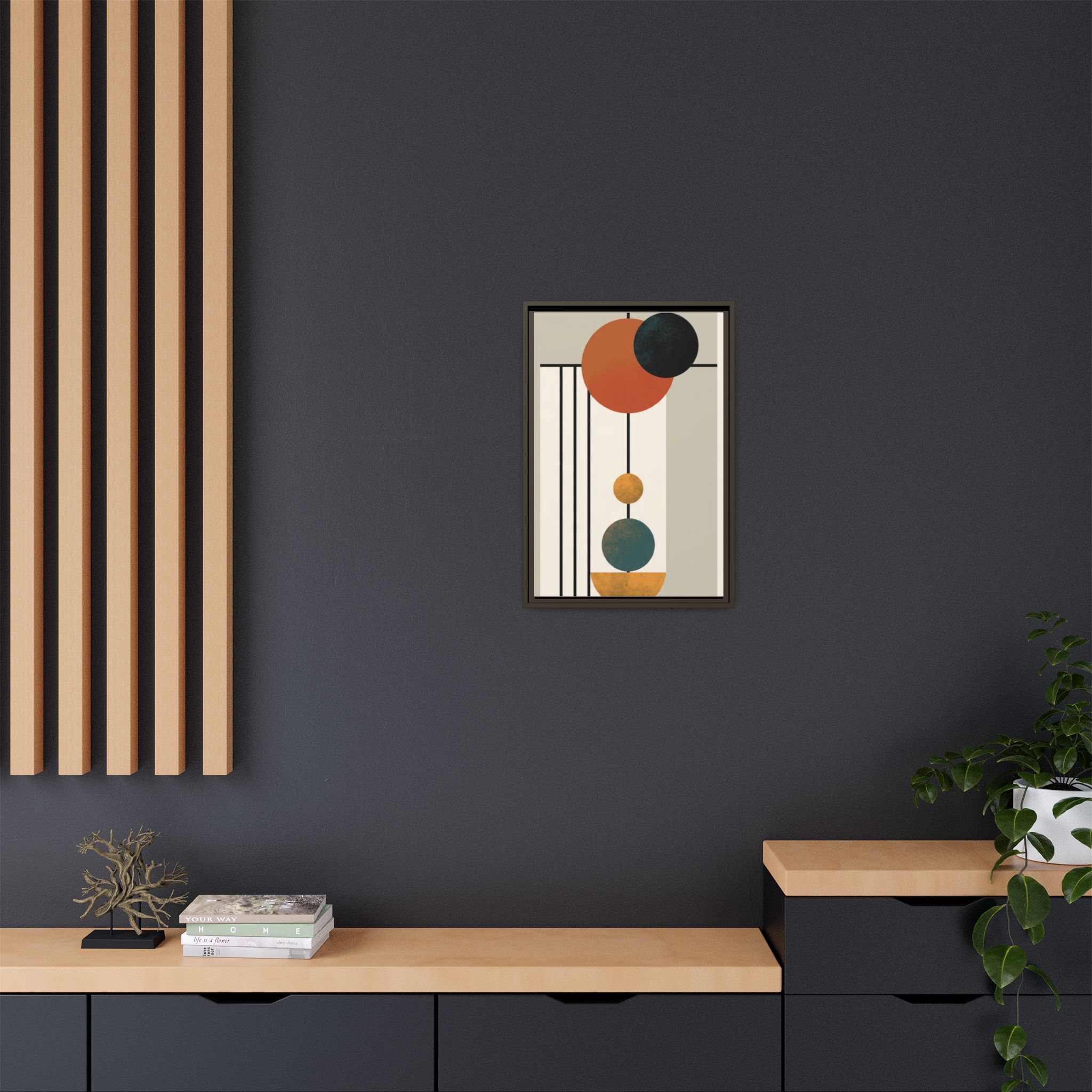 Abstract Geometric Wall Art Print — Matte Framed Canvas - Image 232
