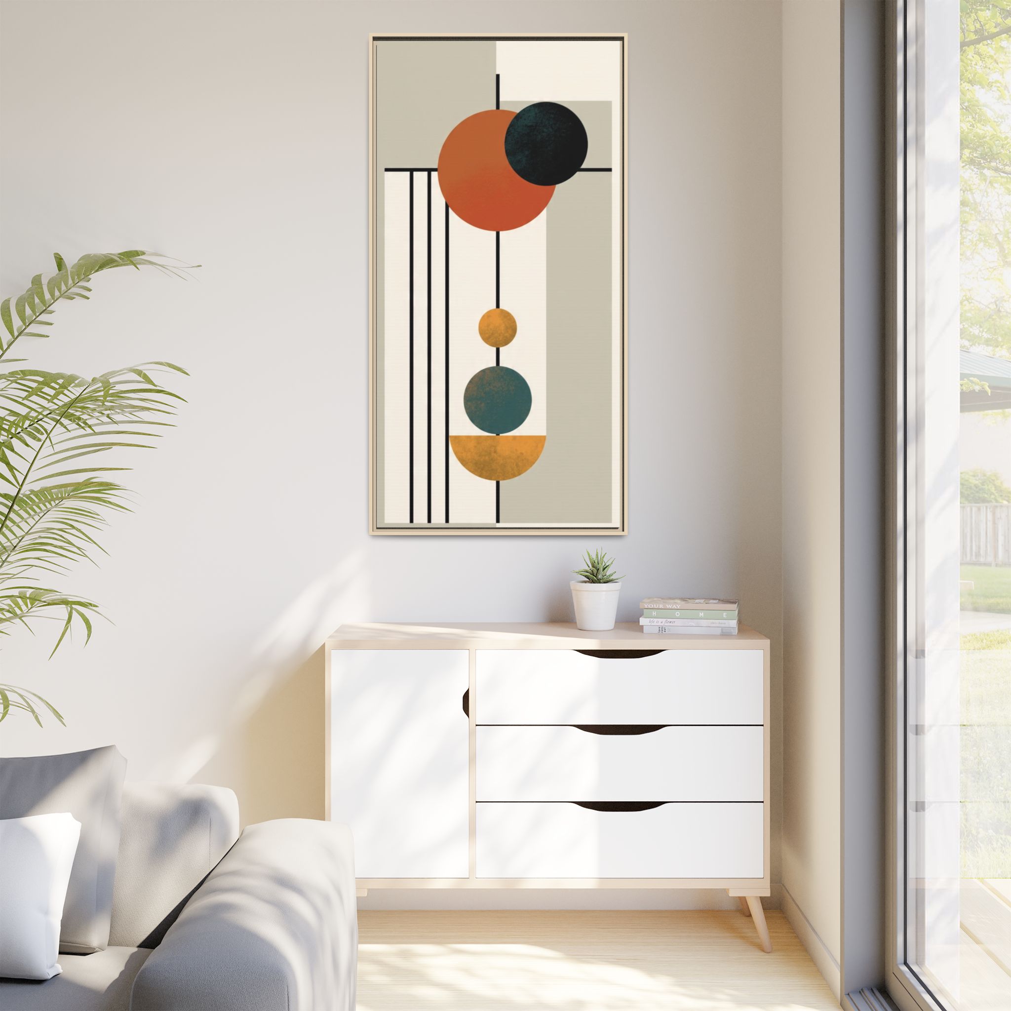 Abstract Geometric Wall Art Print — Matte Framed Canvas - Image 47