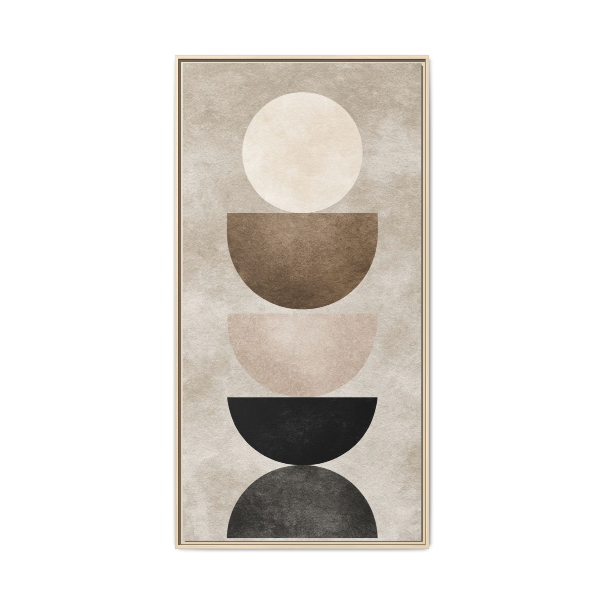 Abstract Neutral Geometric Canvas Print — Stacked Circles Framed Wall Art - Image 93