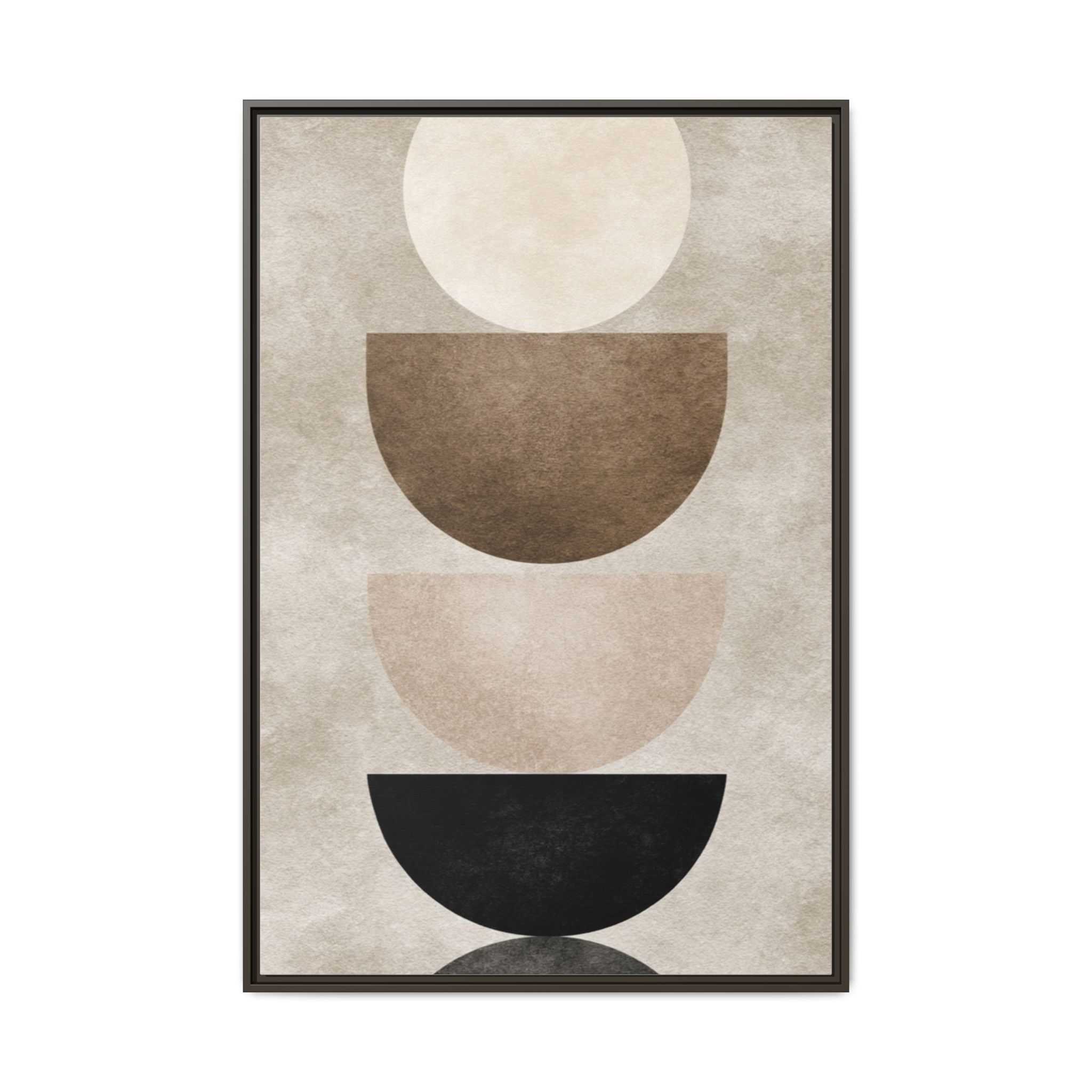 Abstract Neutral Geometric Canvas Print — Stacked Circles Framed Wall Art - Image 157